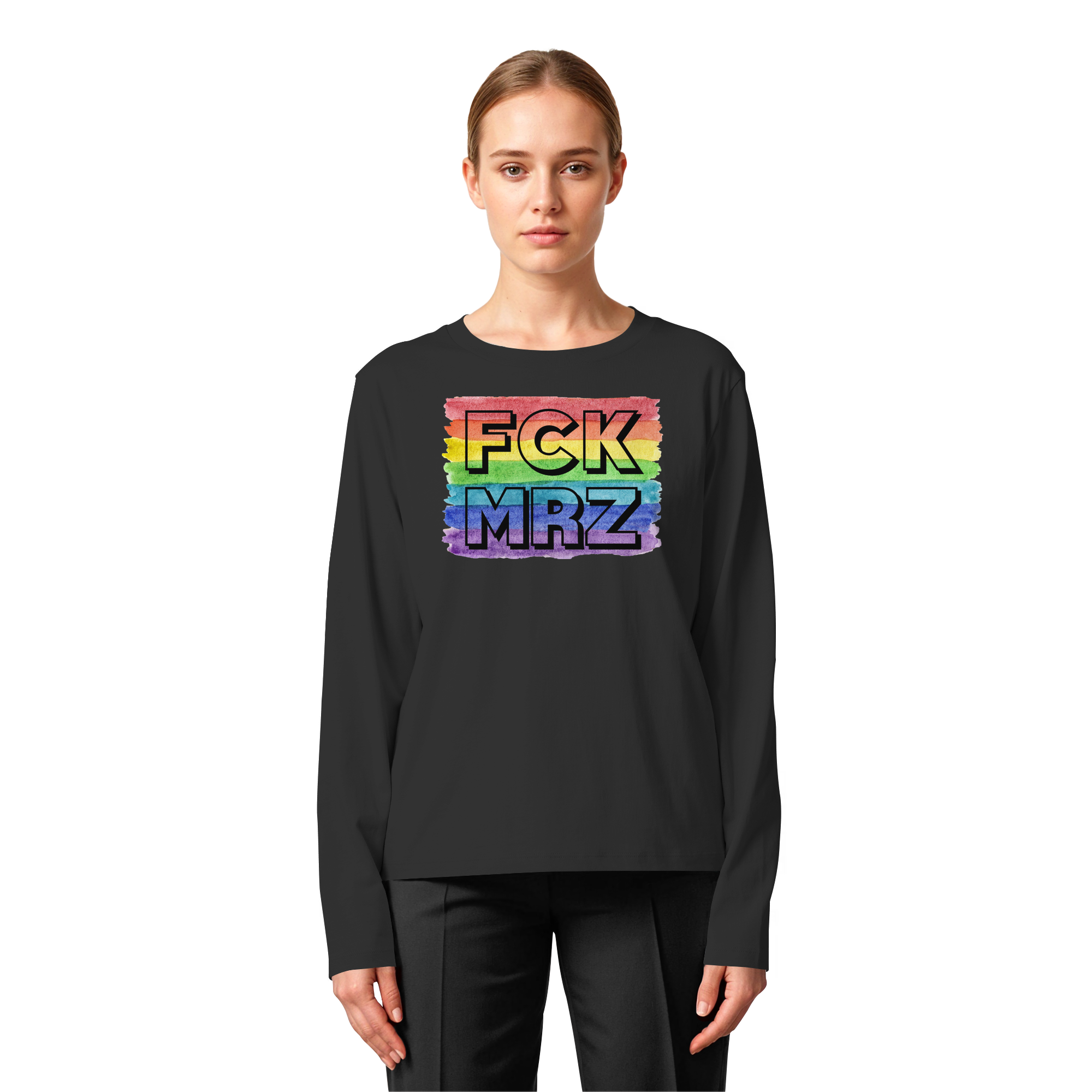 FCK MRZ "Rainbow Resistance Edition" - Womens Organic Longsleeve T-Shirt