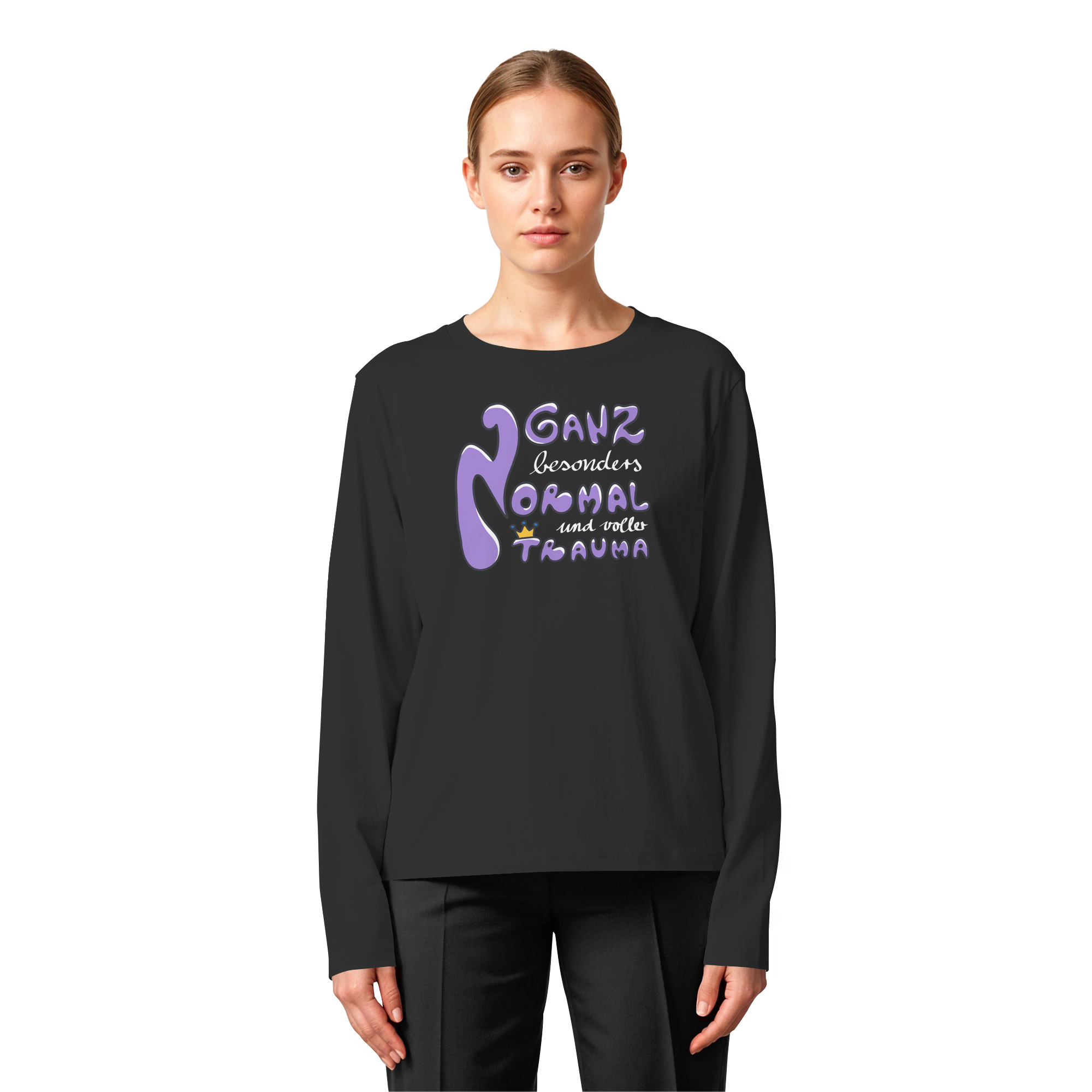 Ganz besonders Normal und voller Trauma "Lila Edition" - Womens Organic Longsleeve T-Shirt