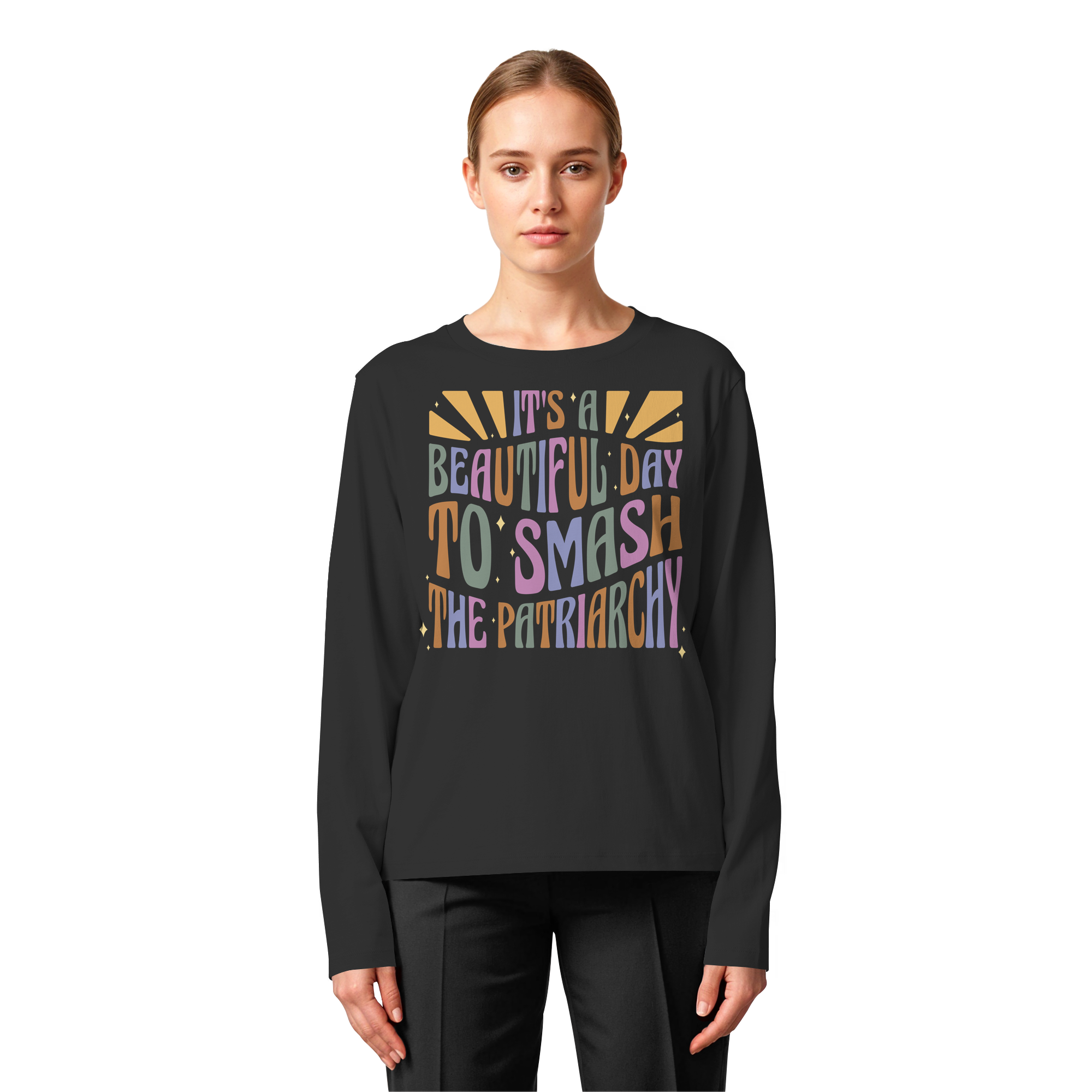 It's a Beautiful Day to Smash the Patriarchy - Womens Organic Longsleeve T-Shirt