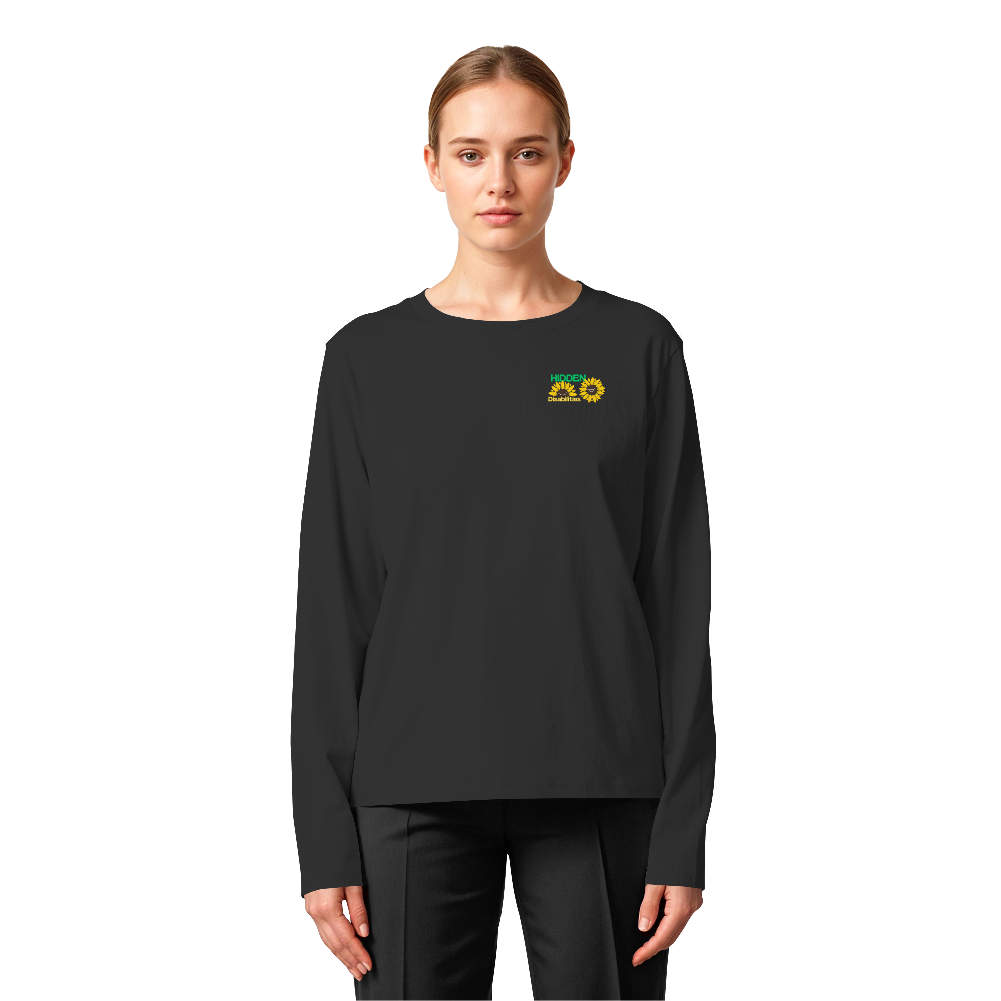 Hidden Disabilities "Sunflower Smile Edition" - Womens Organic Longsleeve T-Shirt