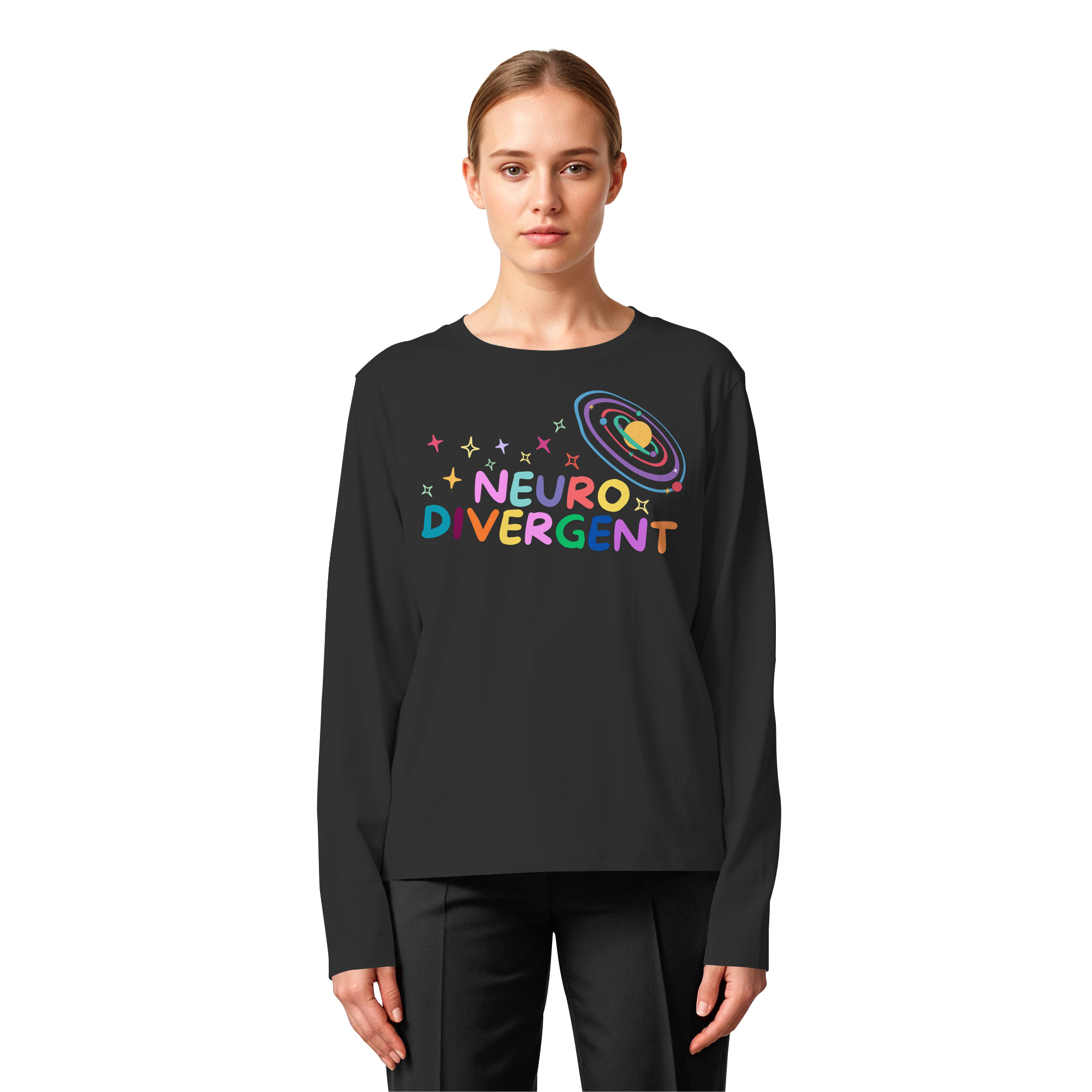 Neurodivergent "Planet Edition" - Womens Organic Longsleeve T-Shirt