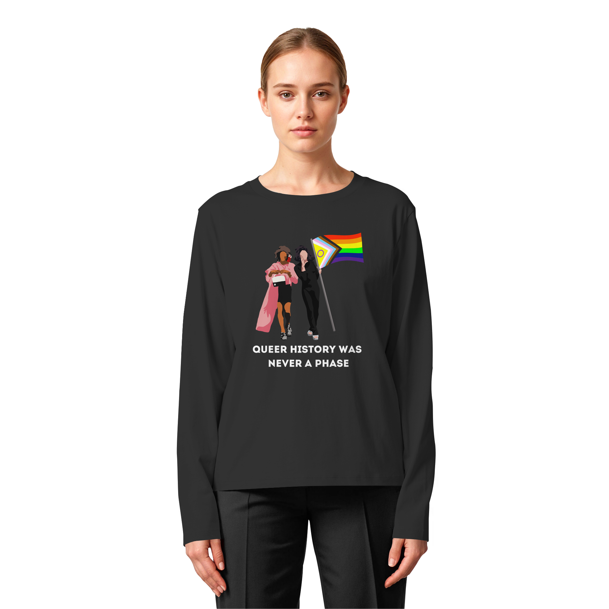 Queer History Was Never A Phase - Womens Organic Longsleeve T-Shirt
