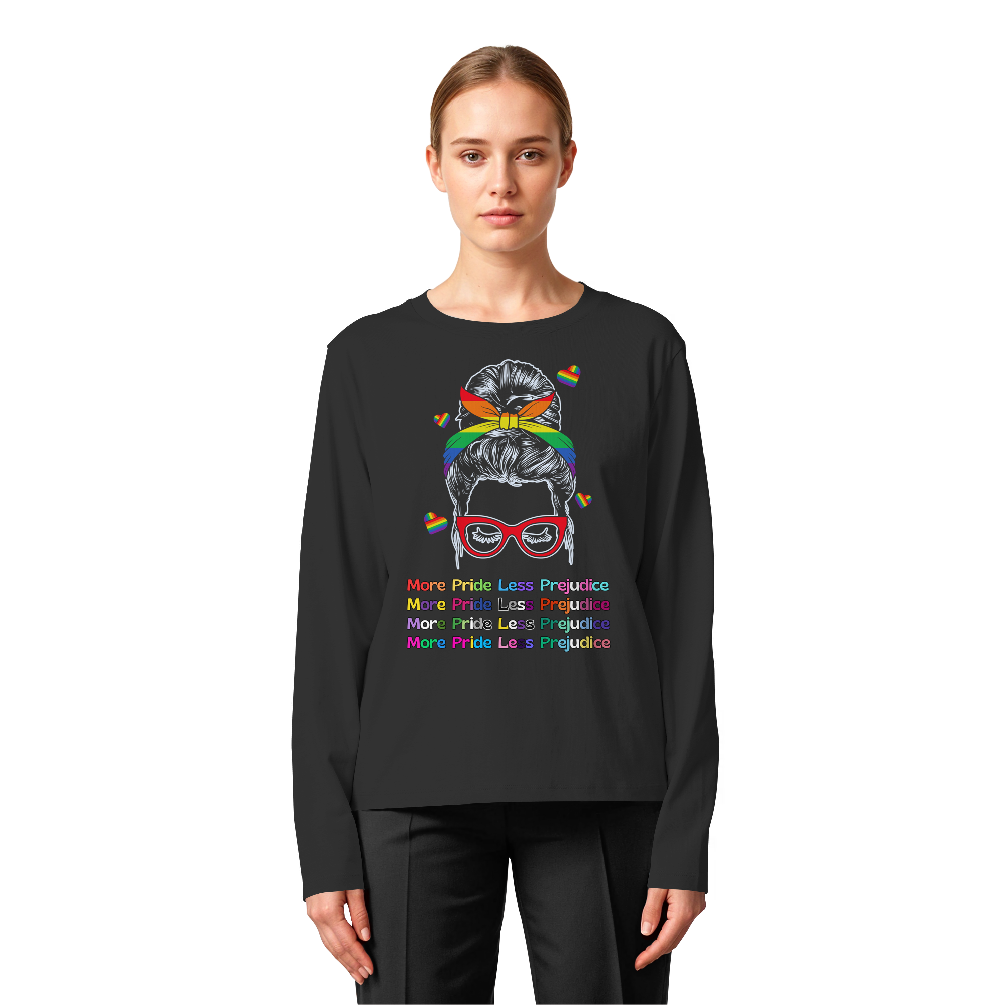 More Pride Less Prejudice - Womens Organic Longsleeve T-Shirt