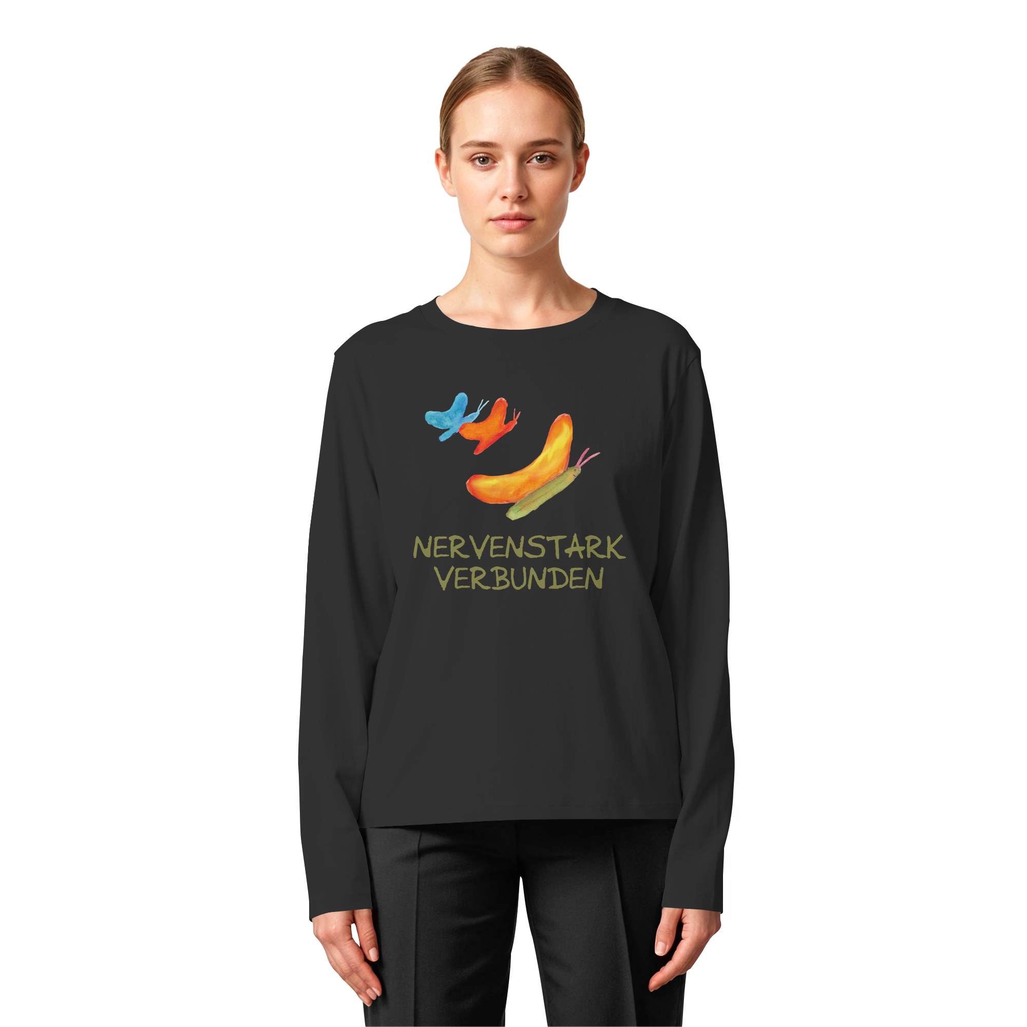 Nervenstark verbunden "Schmetterline Jona Edition" - Womens Organic Longsleeve T-Shirt