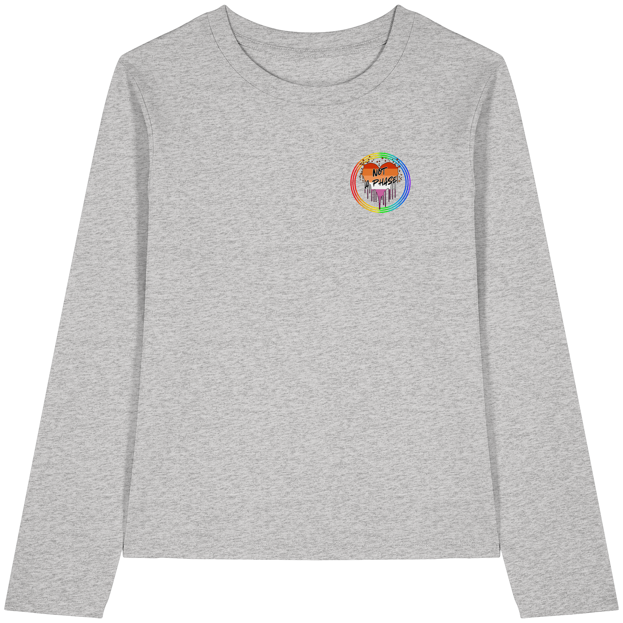 Lesbian Not a Phase "Regenbogenkreis Edition" - Womens Organic Longsleeve T-Shirt