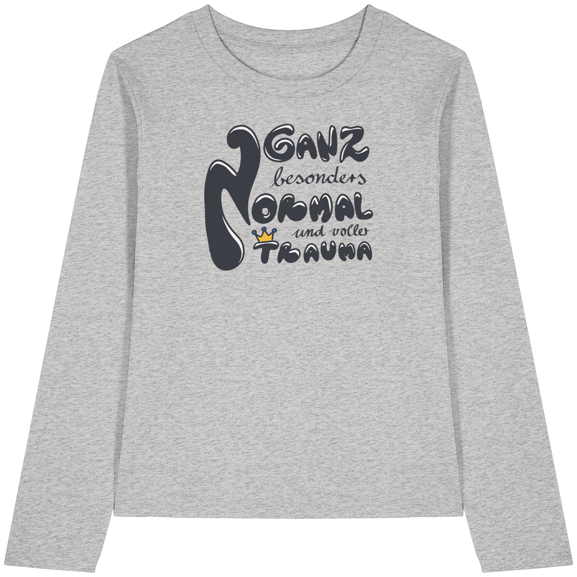 Ganz besonders Normal und voller Trauma "Schwarze Edition" - Womens Organic Longsleeve T-Shirt