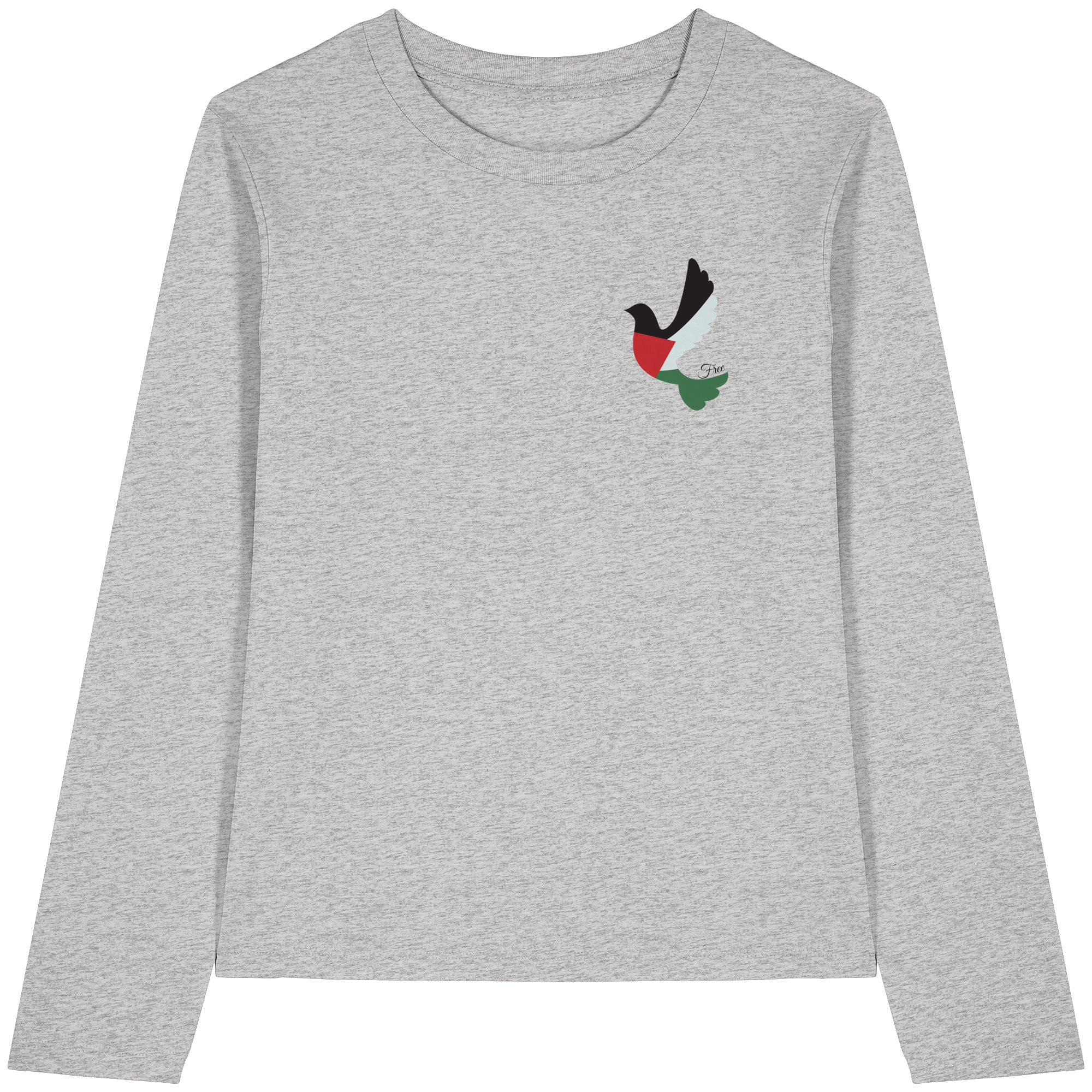 Free Palestine "Unbroken Wings Edition" - Womens Organic Longsleeve T-Shirt