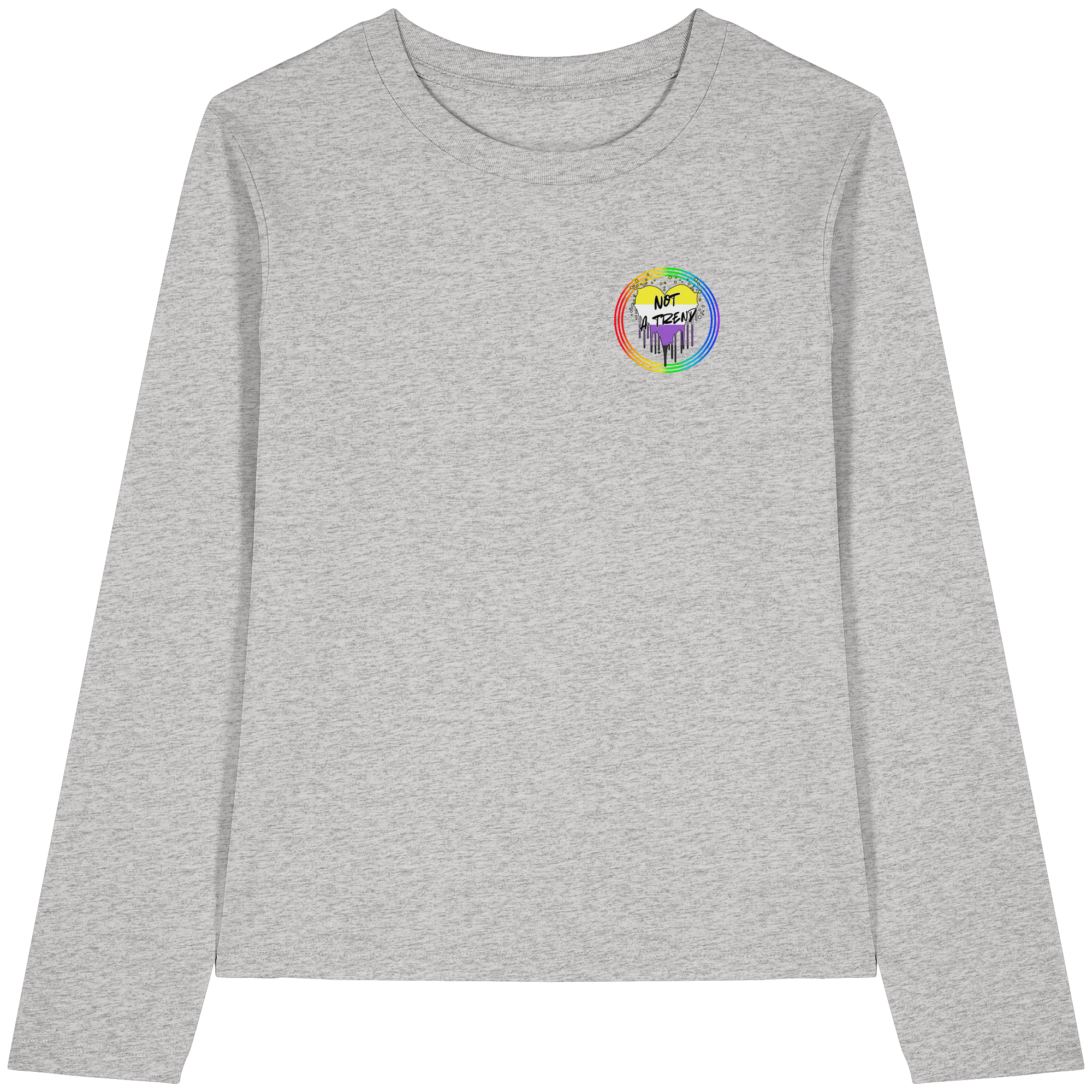 Nonbinary Not a Trend "Regenbogenkreis Edition" - Womens Organic Longsleeve T-Shirt