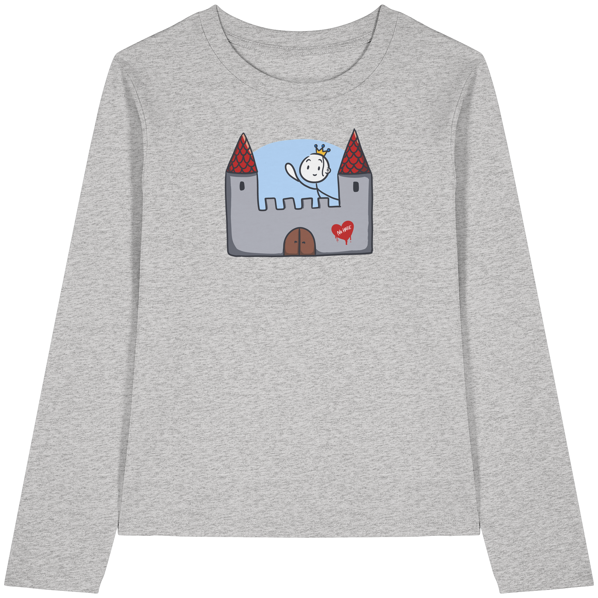 Seelenmännchen "Schloss Edition" Frontprint (hell) - Womens Organic Longsleeve T-Shirt