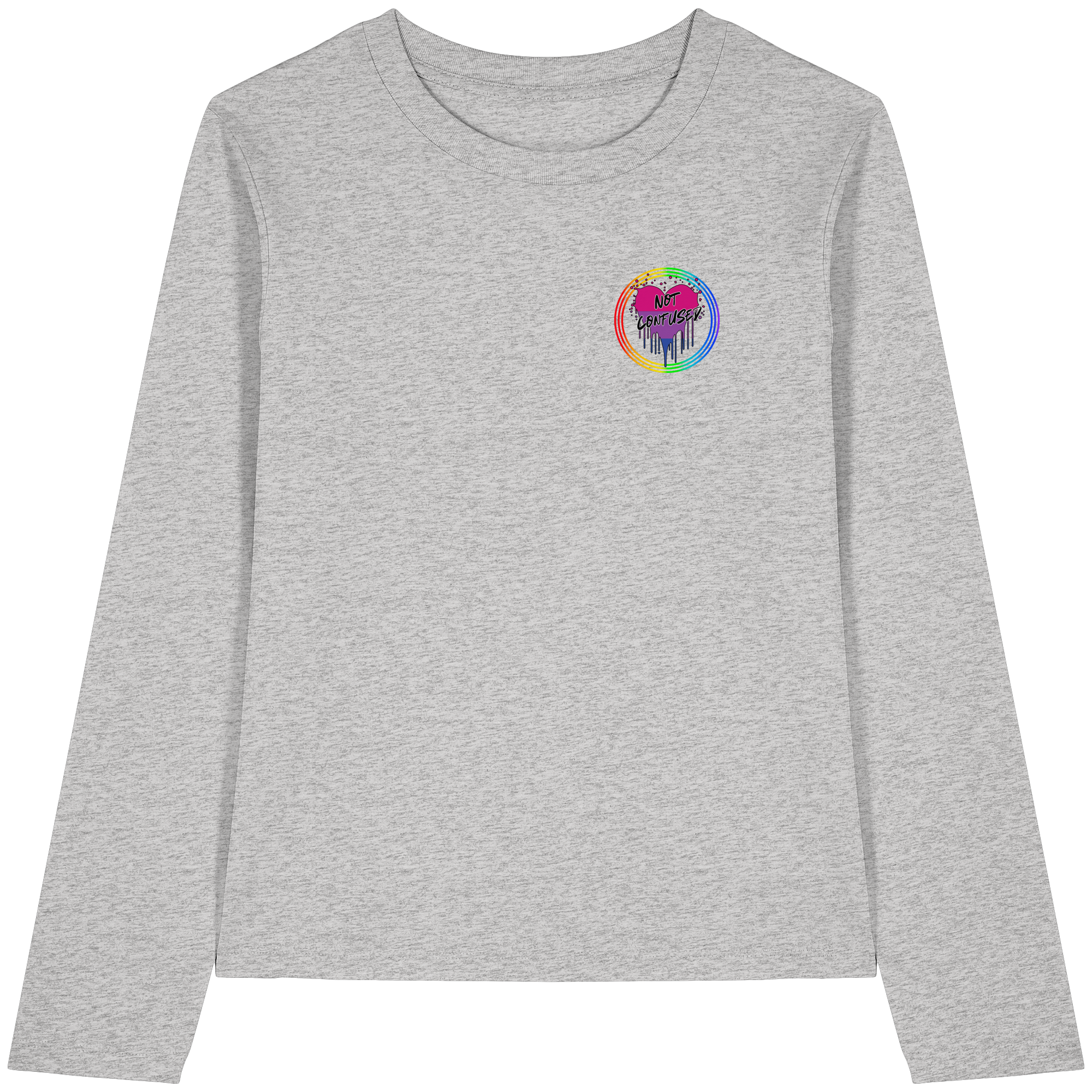 Bisexual Not Confused "Regenbogenkreis Edition" - Womens Organic Longsleeve T-Shirt