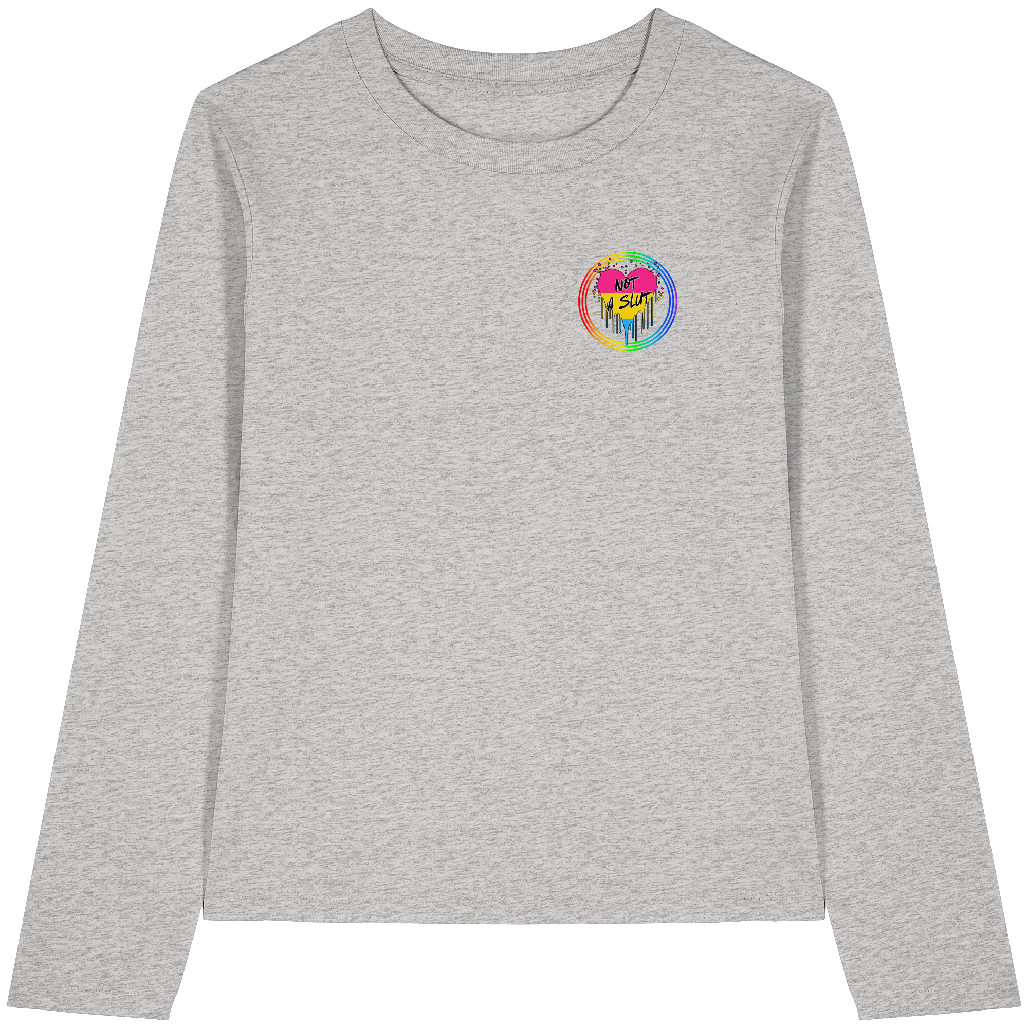 Pansexual Not a Slut "Regenbogenkreis Edition" - Womens Organic Longsleeve T-Shirt