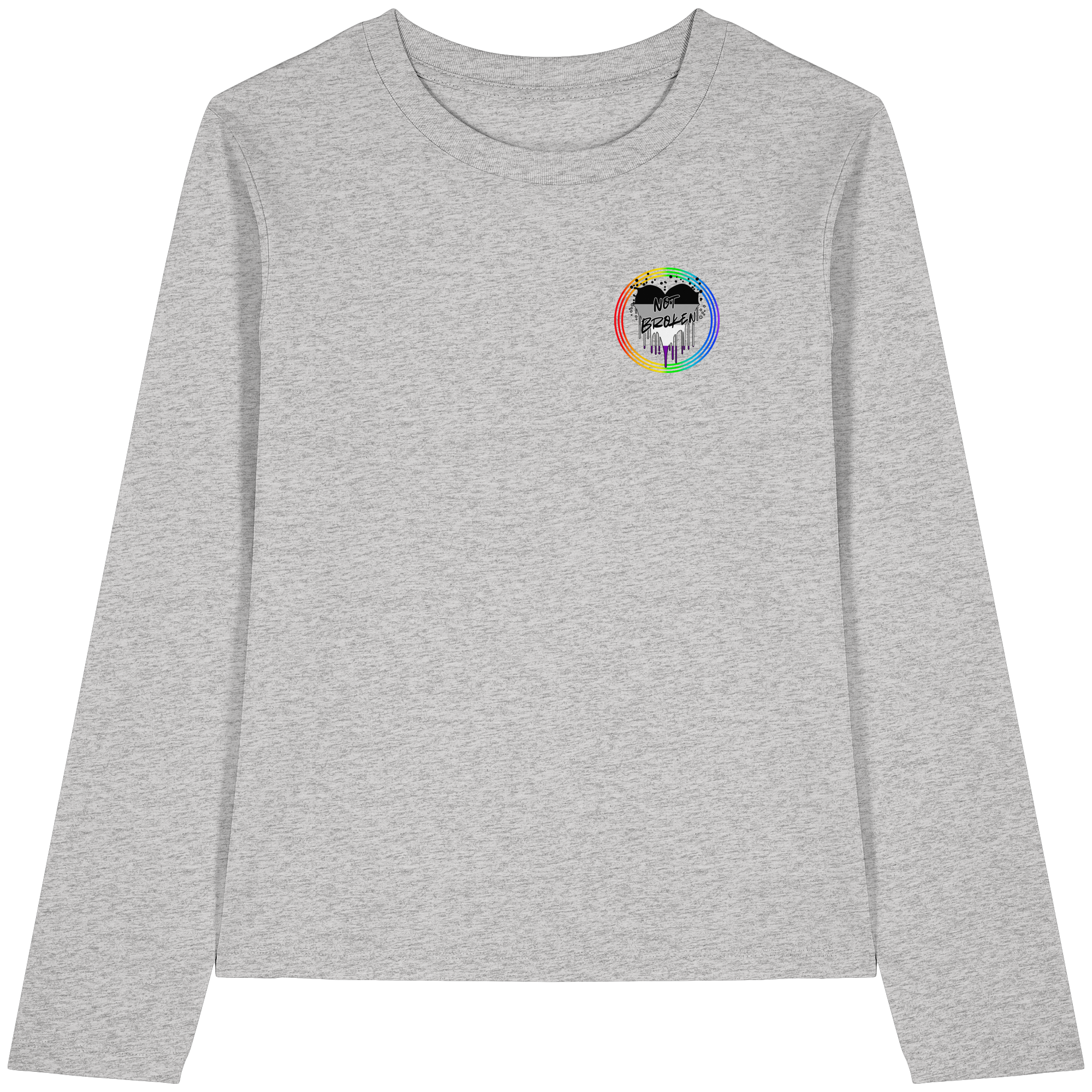Asexual Not Broken "Regenbogenkreis Edition" - Womens Organic Longsleeve T-Shirt