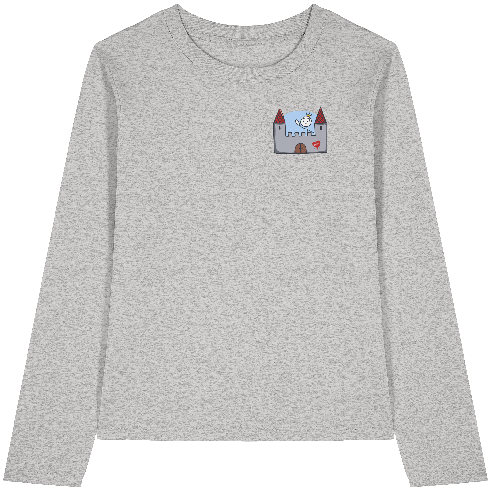 Seelenmännchen "Schloss Edition" Brustprint (hell) - Womens Organic Longsleeve T-Shirt