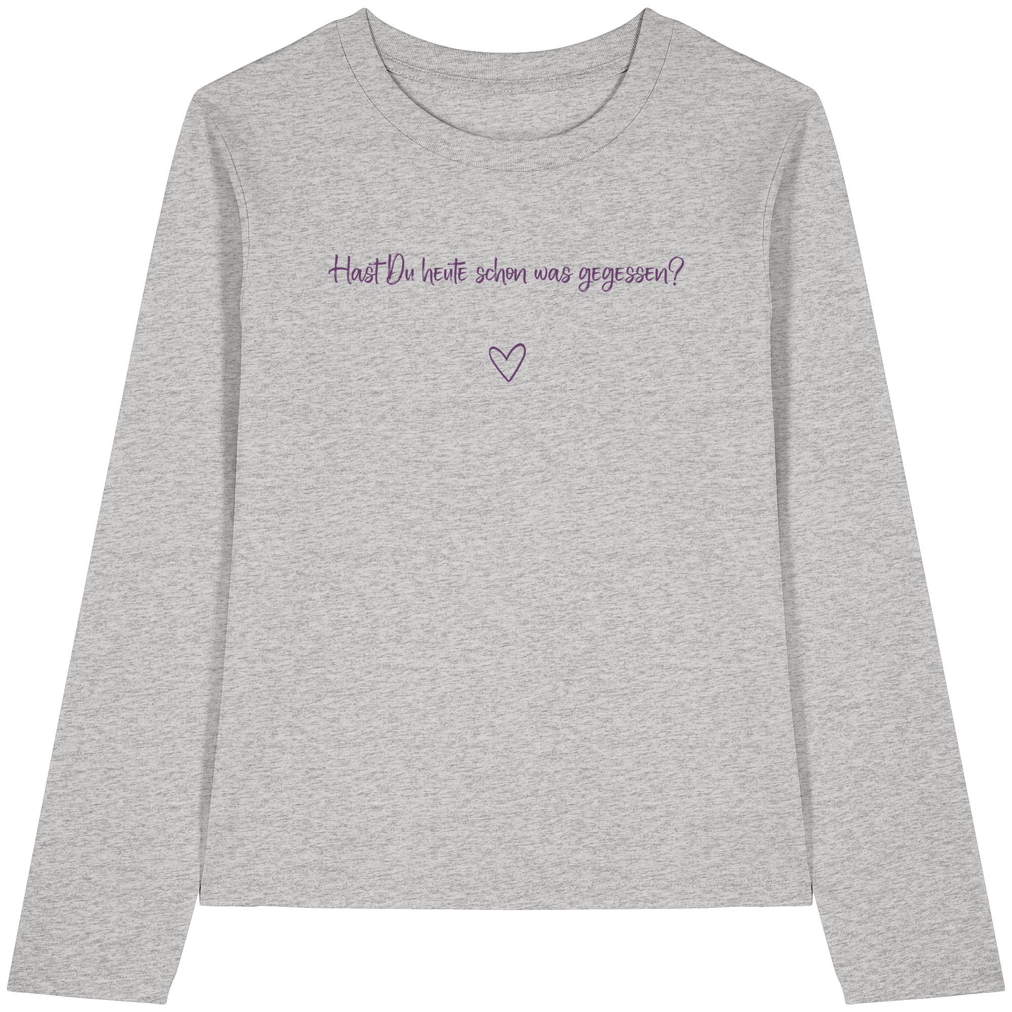 Hast Du heute schon was gegessen? "Lila Herz Edition" - Womens Organic Longsleeve T-Shirt