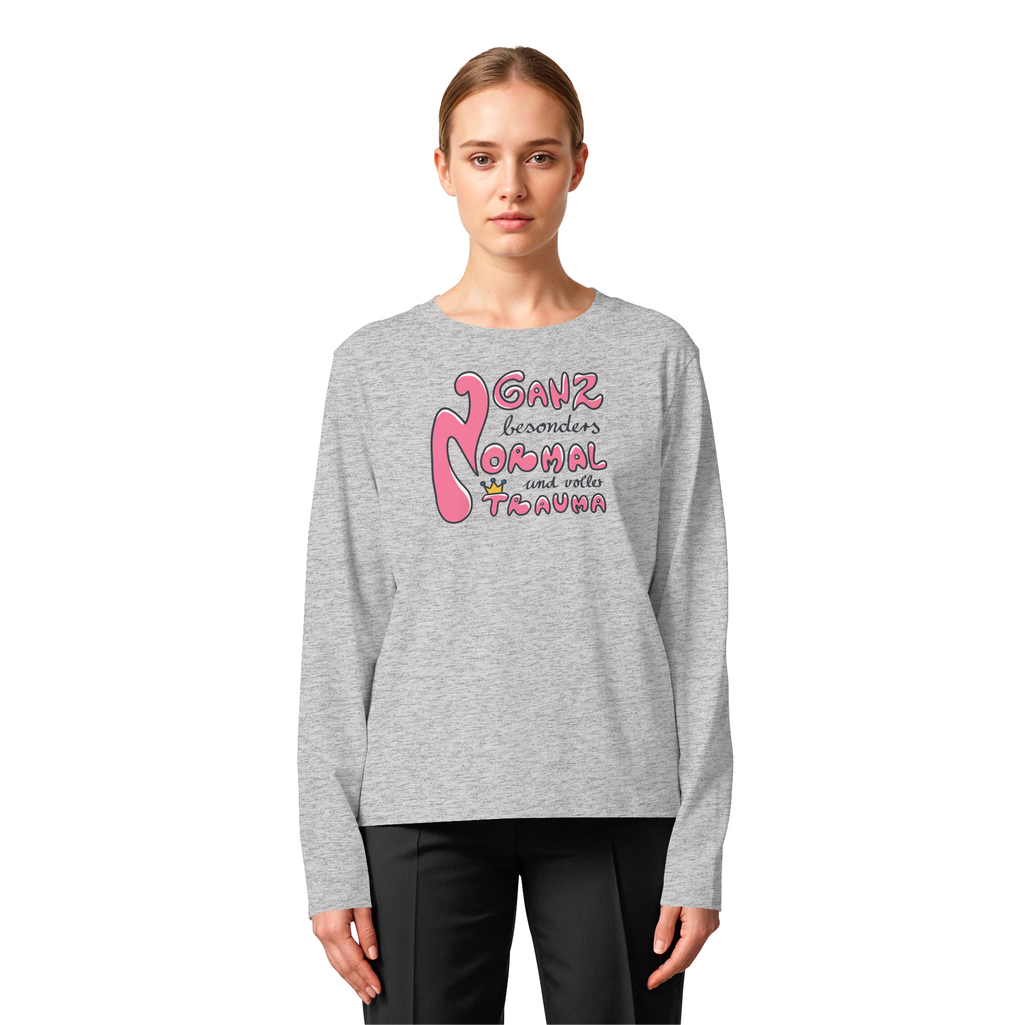 Ganz besonders Normal und voller Trauma "Pinke Edition" - Womens Organic Longsleeve T-Shirt