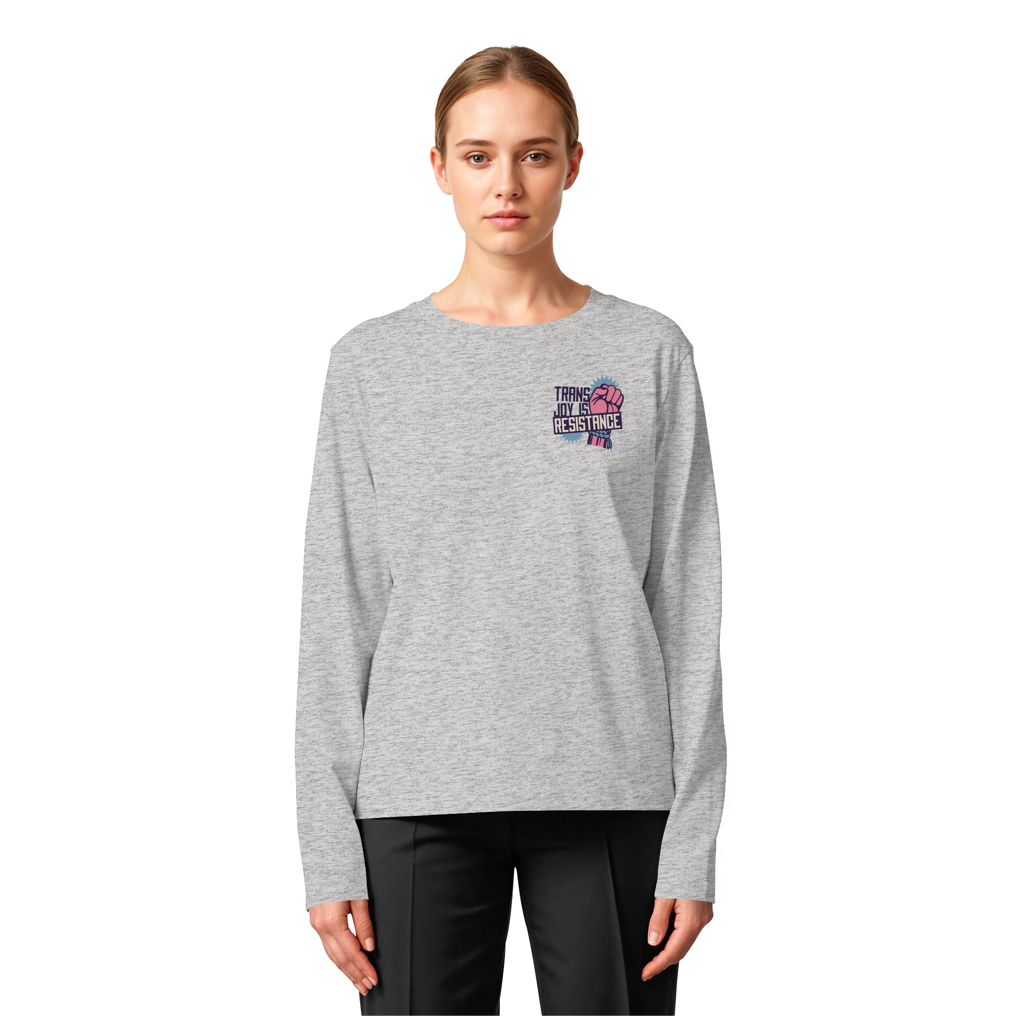 Trans Joy Is Resistance "Raised Fist Edition" - Womens Organic Longsleeve T-Shirt