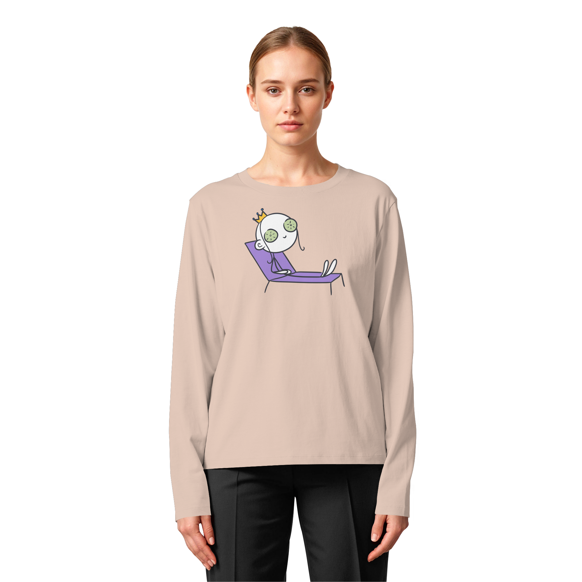Seelenmännchen "Chill Out Edition" Frontprint - Womens Organic Longsleeve T-Shirt