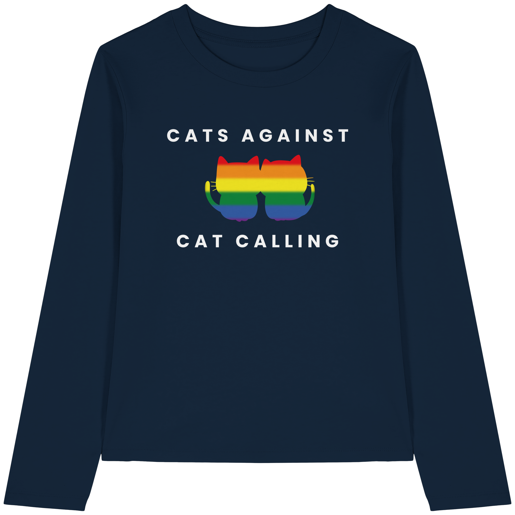 Cats Against Catcalling "Rainbow Edition" - Womens Organic Longsleeve T-Shirt