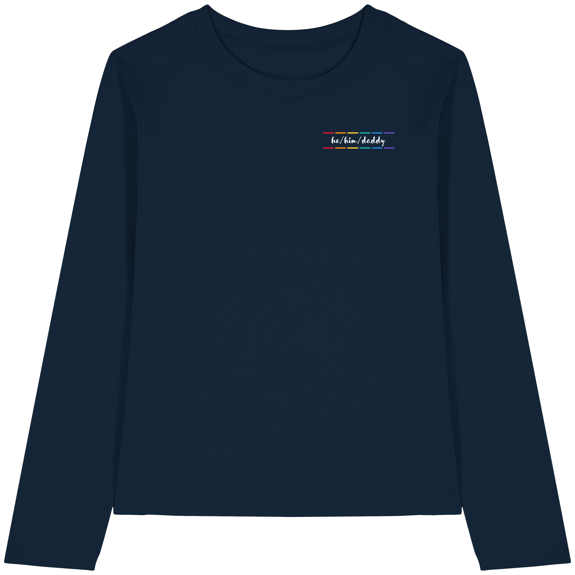 he/him/daddy "Pride Stripes Edition" - Womens Organic Longsleeve T-Shirt