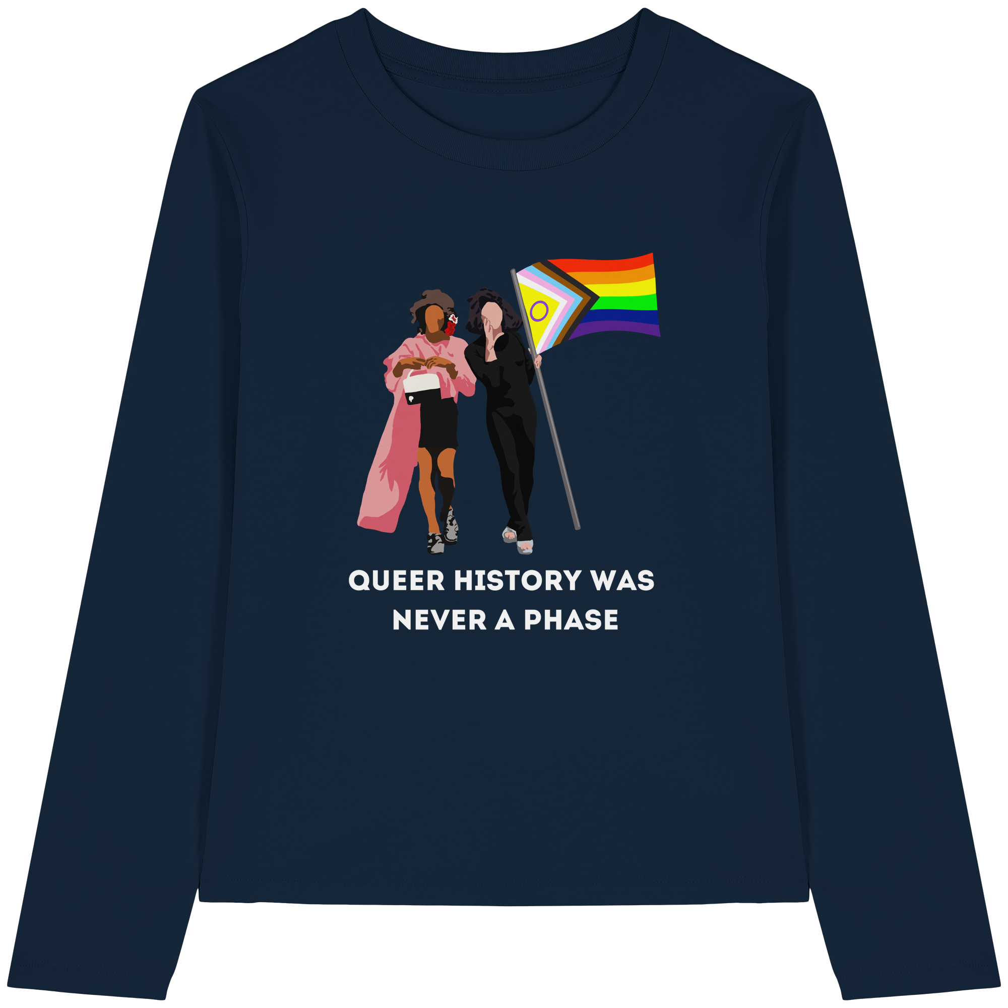 Queer History Was Never A Phase - Womens Organic Longsleeve T-Shirt