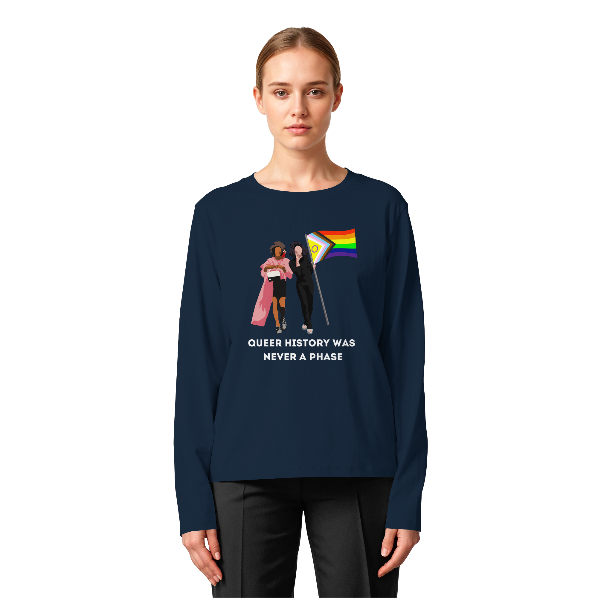 Queer History Was Never A Phase - Womens Organic Longsleeve T-Shirt