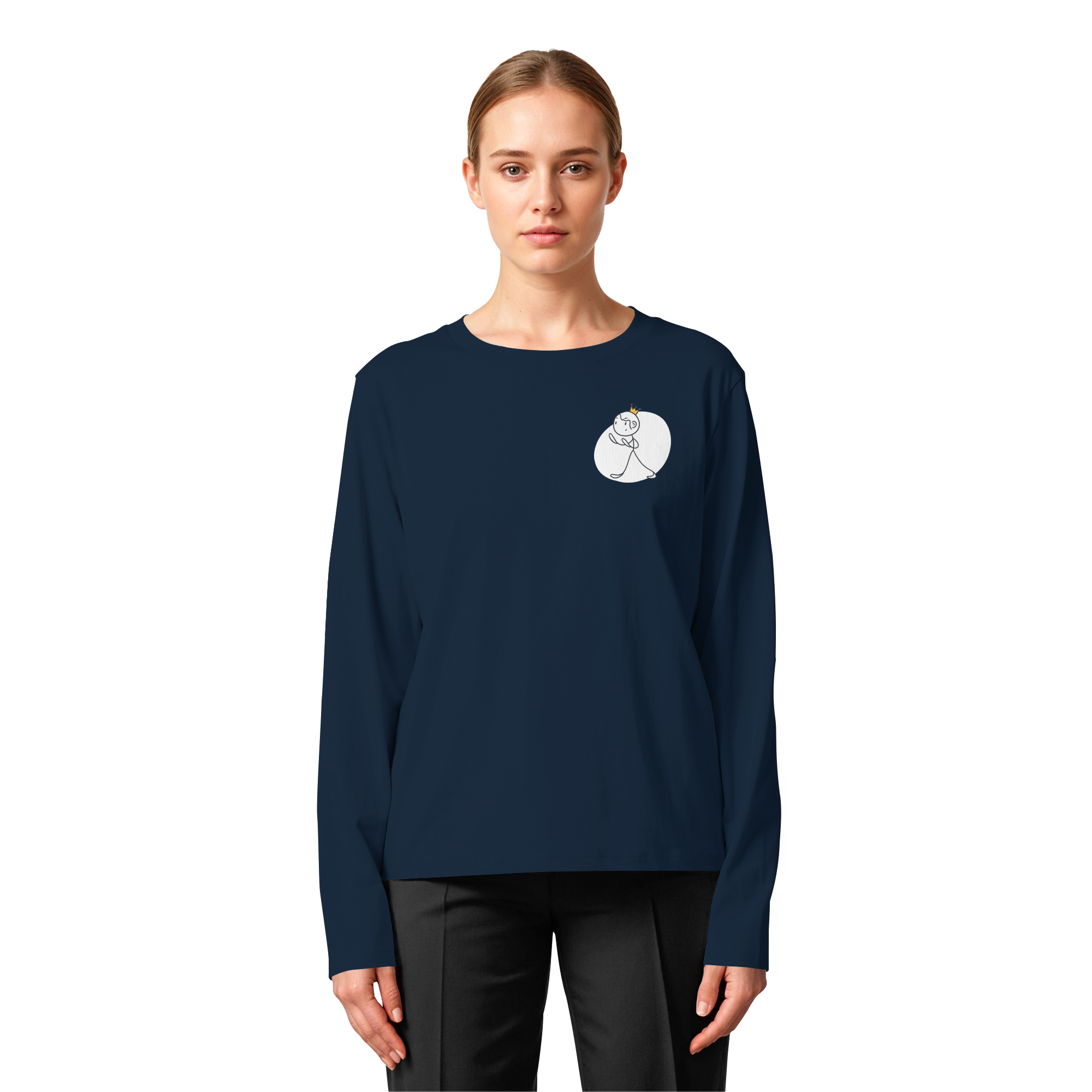 Seelenmännchen "Selbstverteidigung Edition" Brustprint (dunkel) - Womens Organic Longsleeve T-Shirt