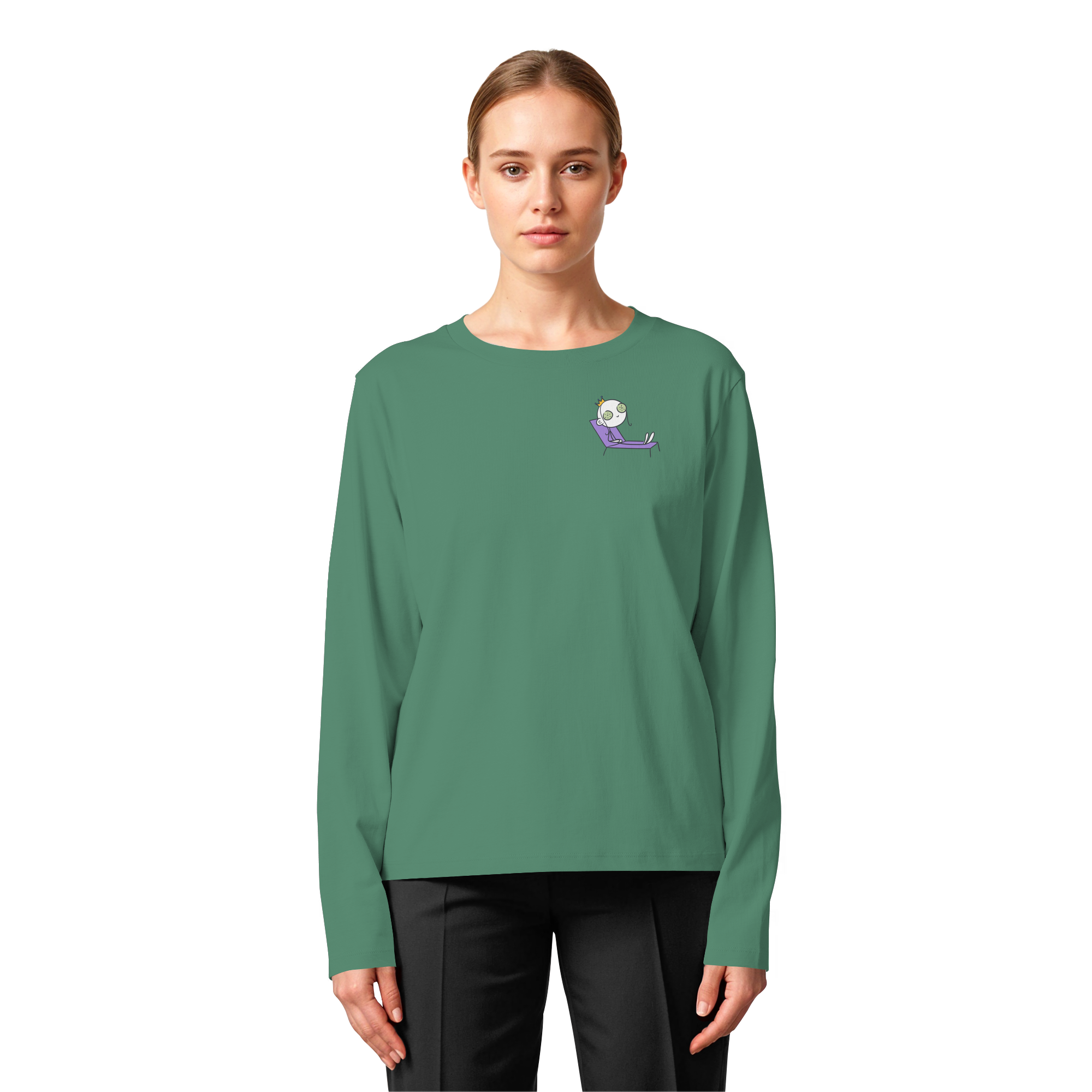 Seelenmännchen "Chill Out Edition" Brustprint - Womens Organic Longsleeve T-Shirt