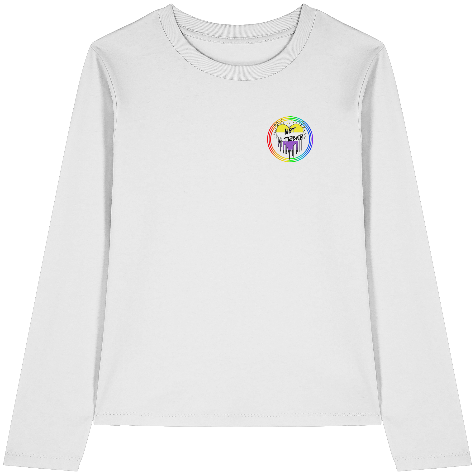 Nonbinary Not a Trend "Regenbogenkreis Edition" - Womens Organic Longsleeve T-Shirt