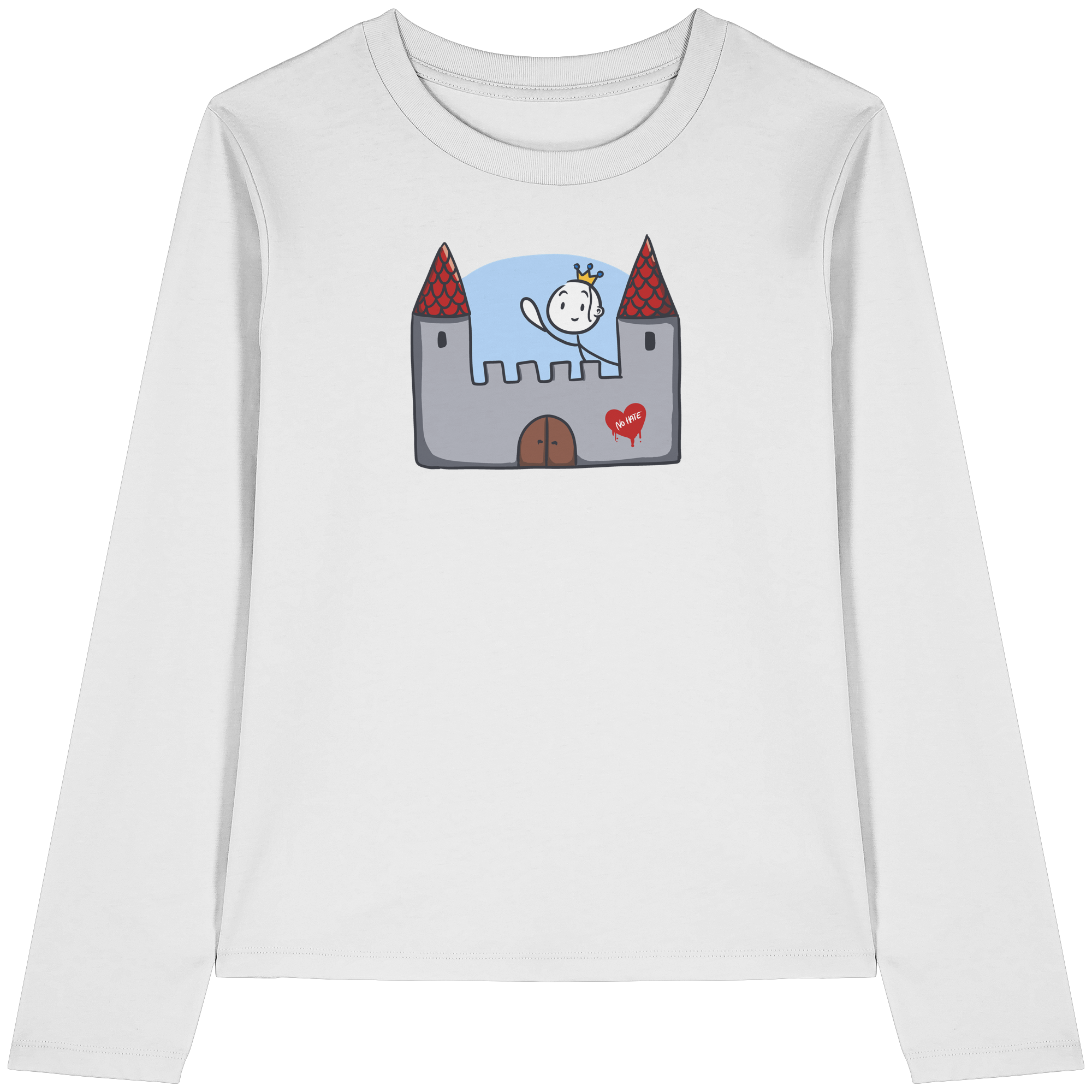 Seelenmännchen "Schloss Edition" Frontprint (hell) - Womens Organic Longsleeve T-Shirt