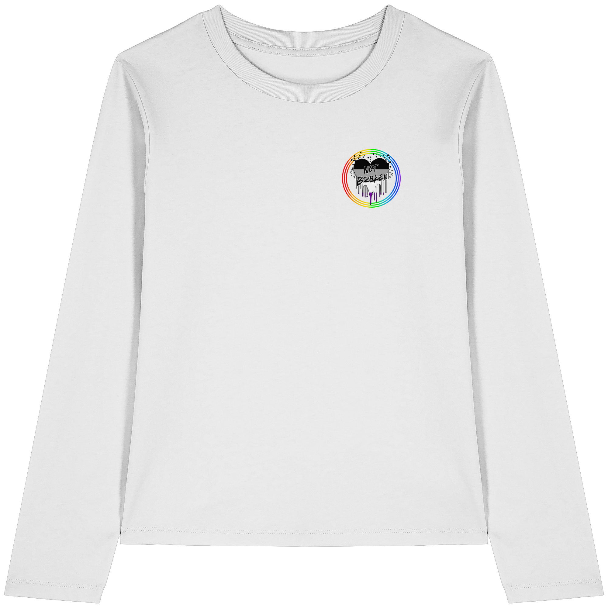 Asexual Not Broken "Regenbogenkreis Edition" - Womens Organic Longsleeve T-Shirt