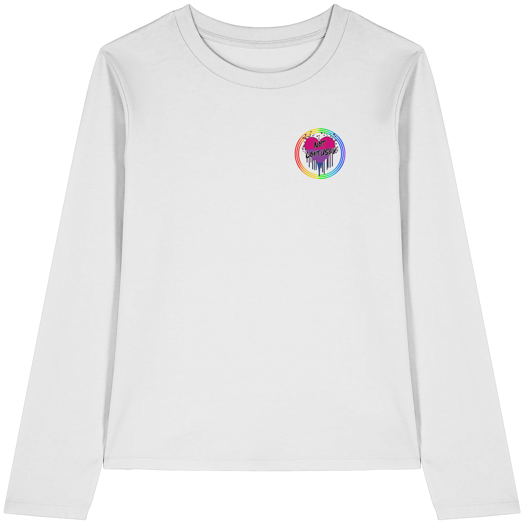 Bisexual Not Confused "Regenbogenkreis Edition" - Womens Organic Longsleeve T-Shirt
