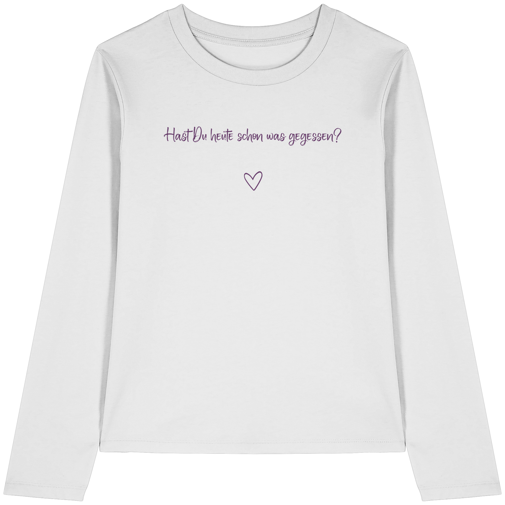 Hast Du heute schon was gegessen? "Lila Herz Edition" - Womens Organic Longsleeve T-Shirt