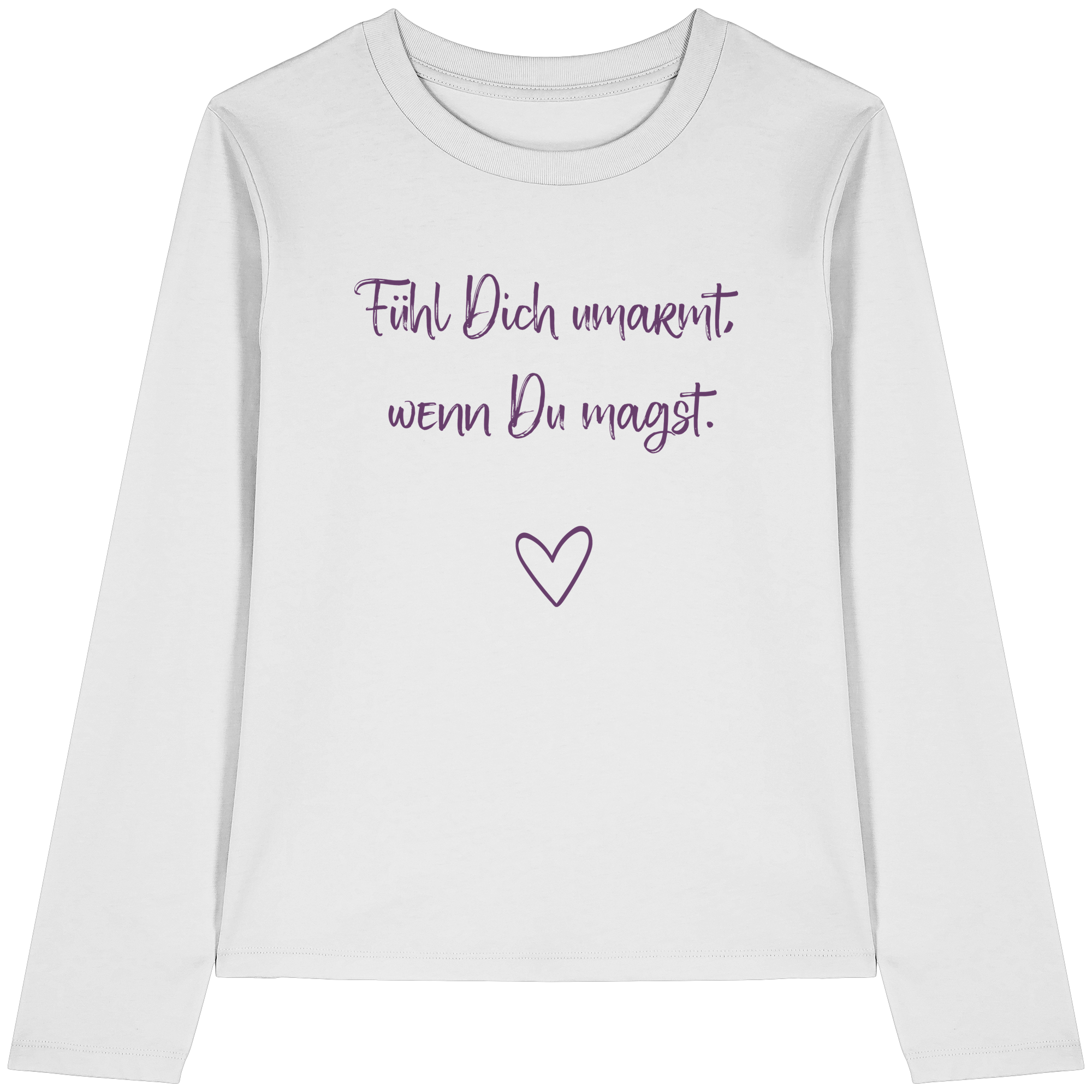 Fühl Dich umarmt, wenn Du magst "Lila Herz Edition" - Womens Organic Longsleeve T-Shirt