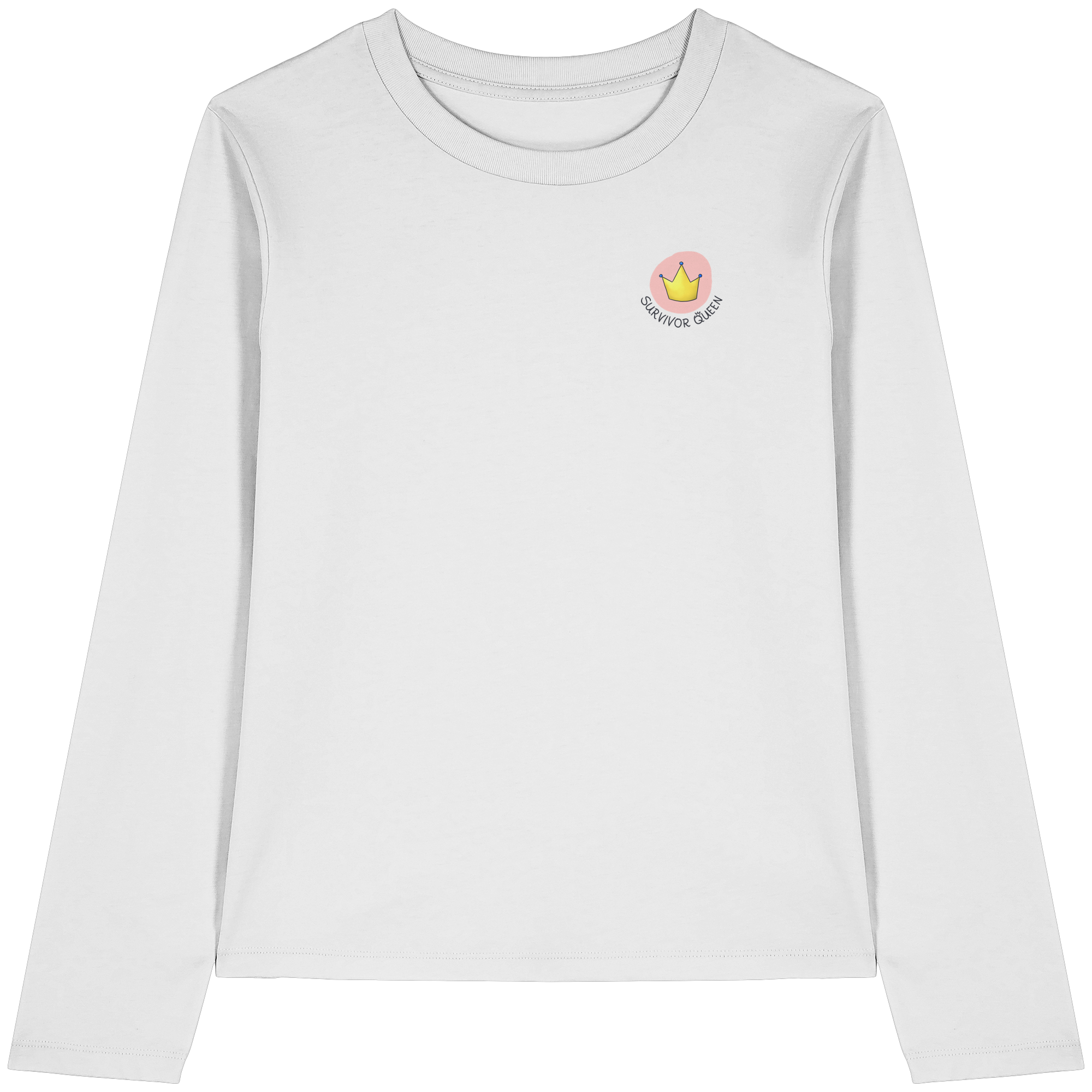 Survivor Queens Logo "Schriftzug Edition" mit Seelenmännchen "Selbstverteidigung Edition" Backprint - Womens Organic Longsleeve T-Shirt