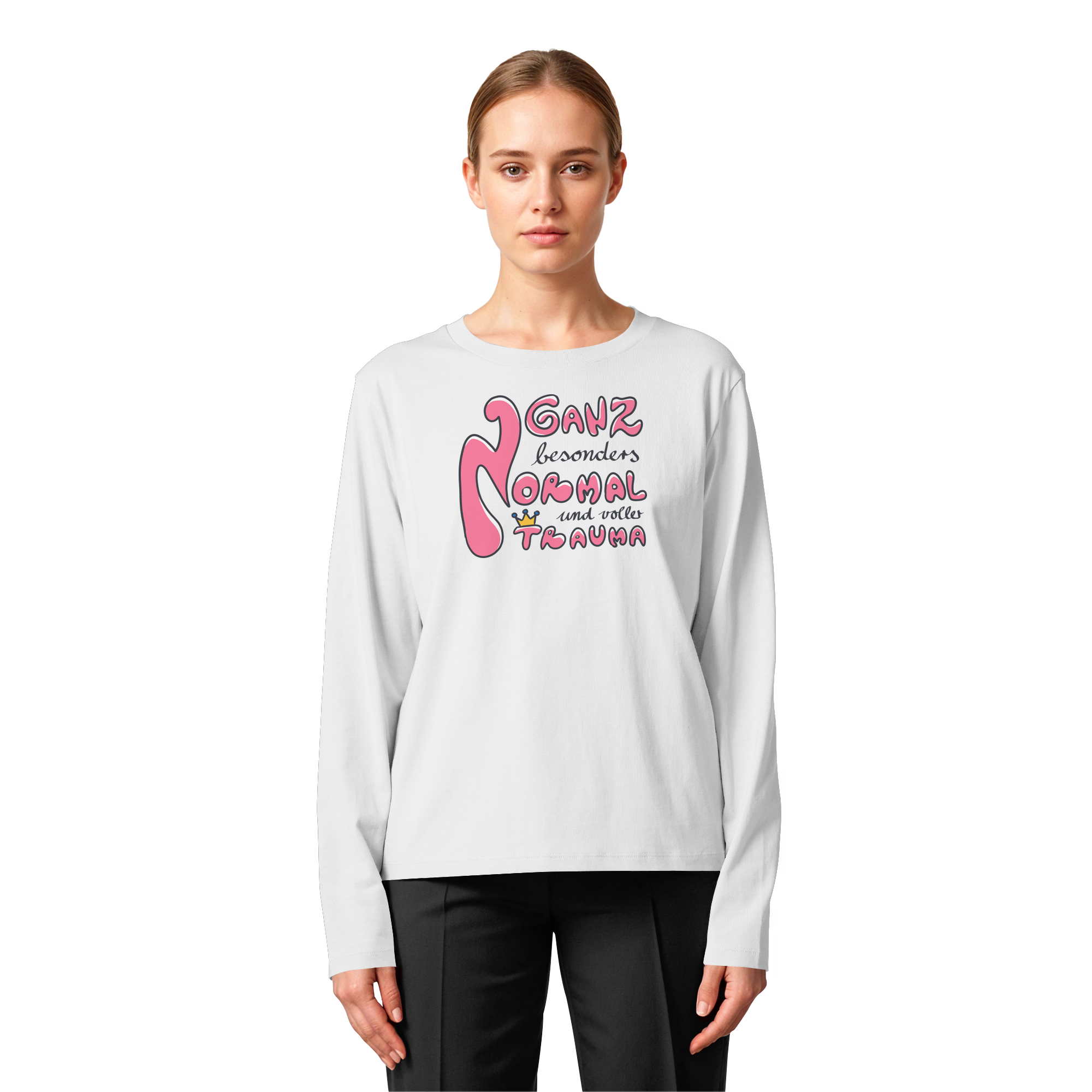 Ganz besonders Normal und voller Trauma "Pinke Edition" - Womens Organic Longsleeve T-Shirt