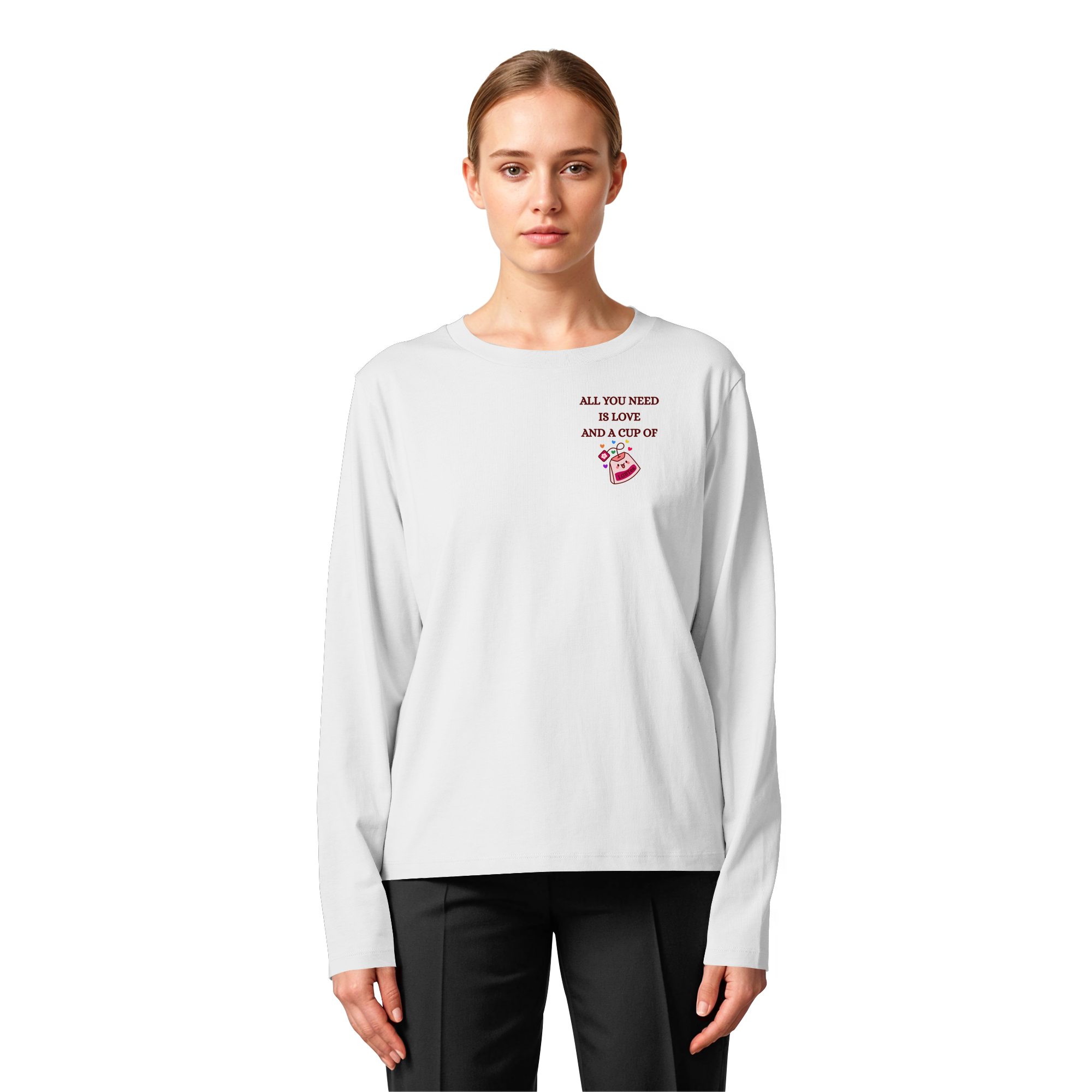 All You Need Is Love And A Cup Of lgbTEA - Womens Organic Longsleeve T-Shirt