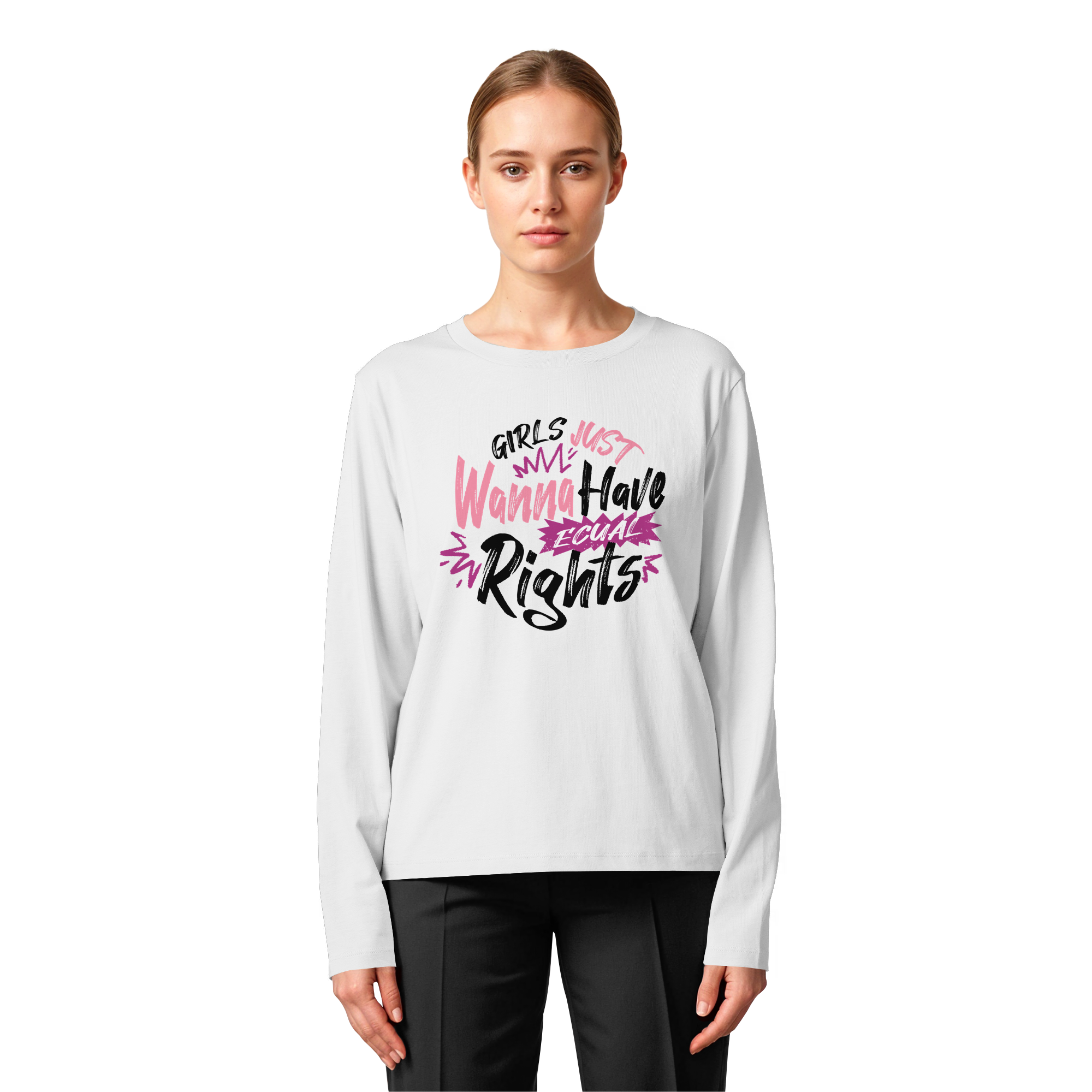 Girls Just Wanna Have Equal Rights - Womens Organic Longsleeve T-Shirt