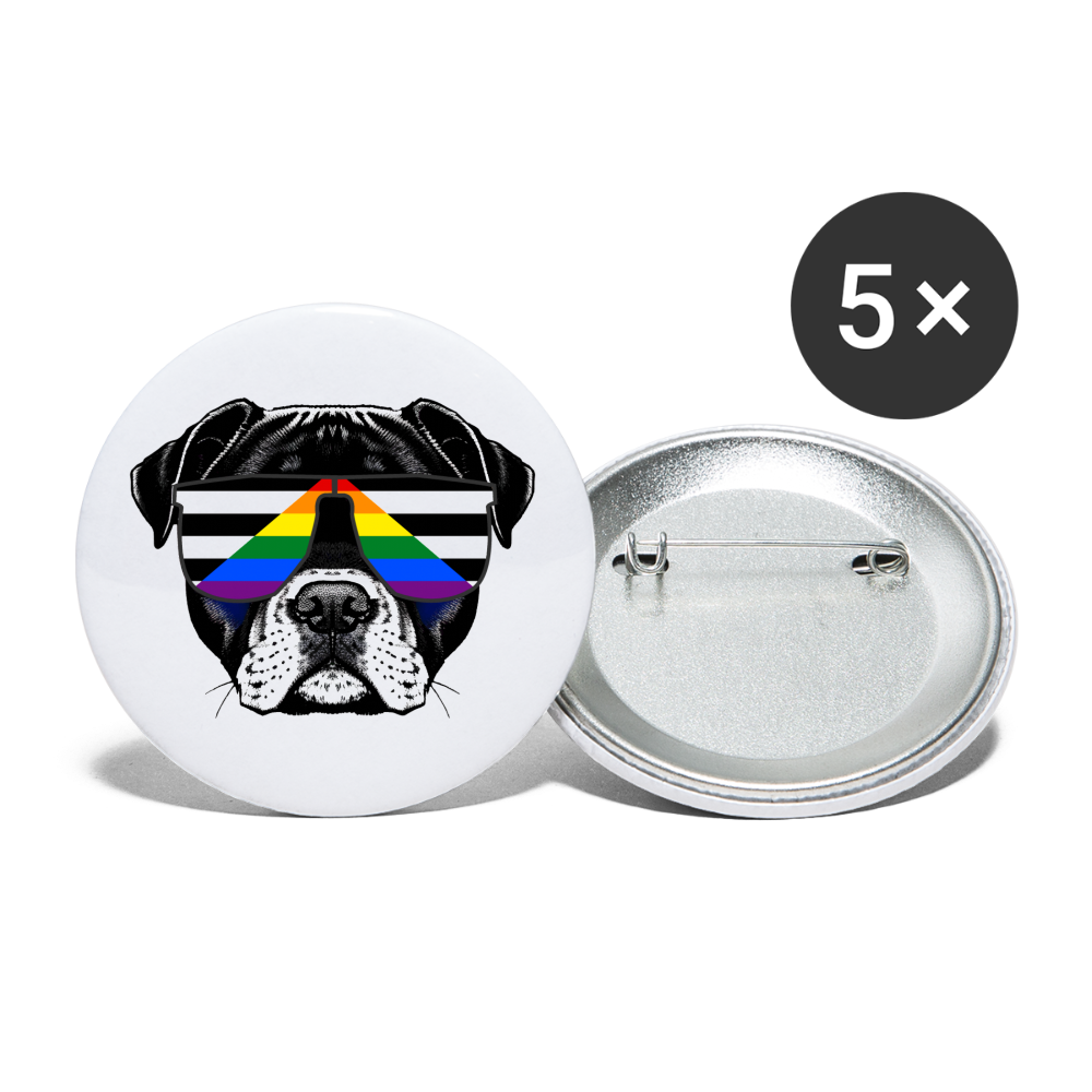 Straight Ally Doggo Buttons klein 5x - weiß