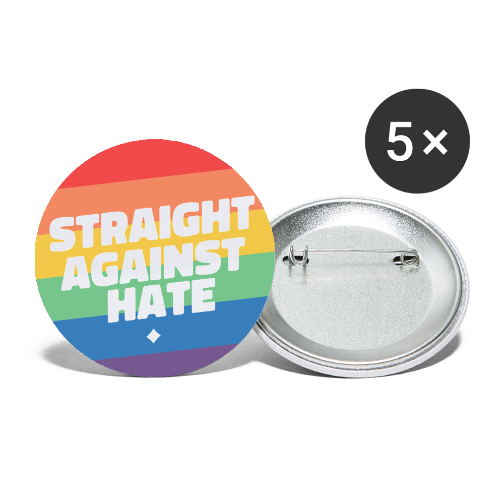 Straight Against Hate Badge Buttons klein 5x - weiß