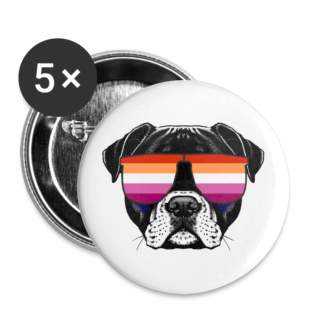Lesbian Doggo Buttons klein 5x - weiß