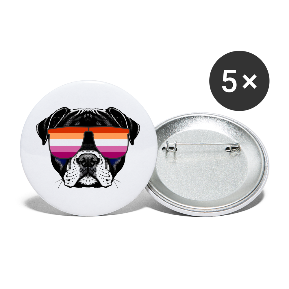 Lesbian Doggo Buttons klein 5x - weiß
