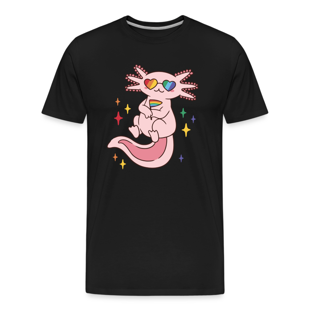 Big Pride Axolotl "Männer" T-Shirt - Schwarz