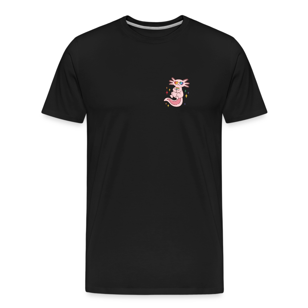 Pride Axolotl "Männer" T-Shirt - Schwarz