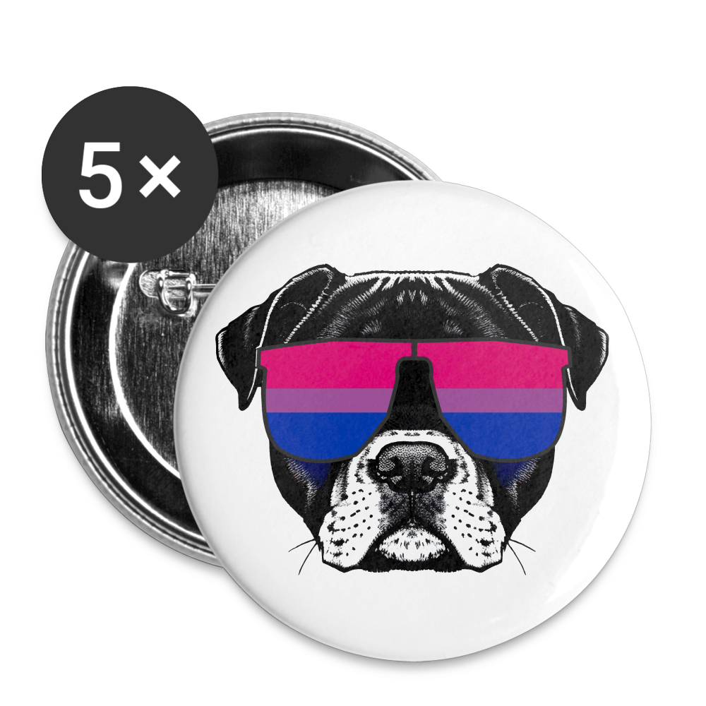 Bisexual Doggo Buttons klein 5x - weiß