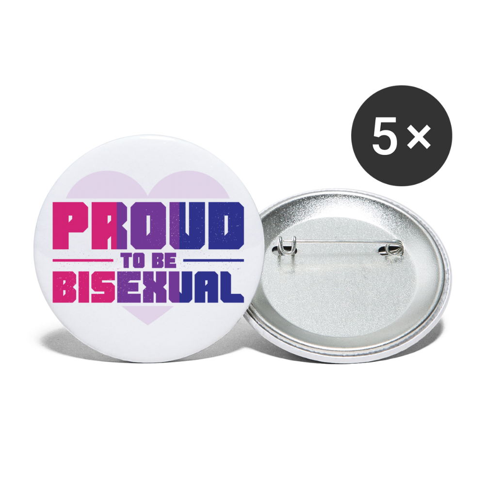 Proud to be Bisexual Buttons klein 5x - weiß