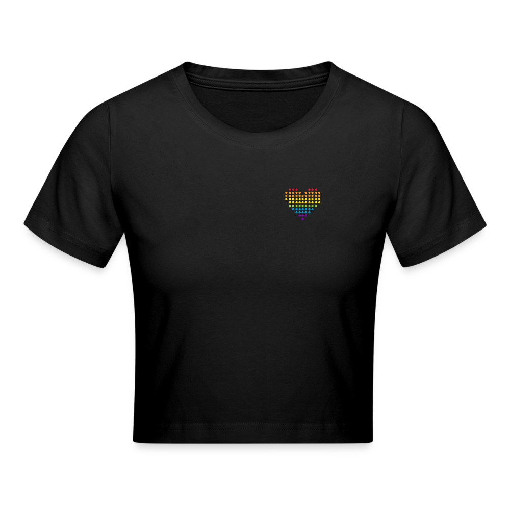 Punktherz Cropped T-Shirt - Schwarz