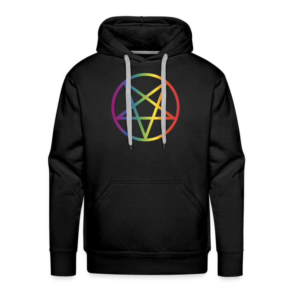 Regenbogen Pentagramm "Männer" Hoodie - Schwarz