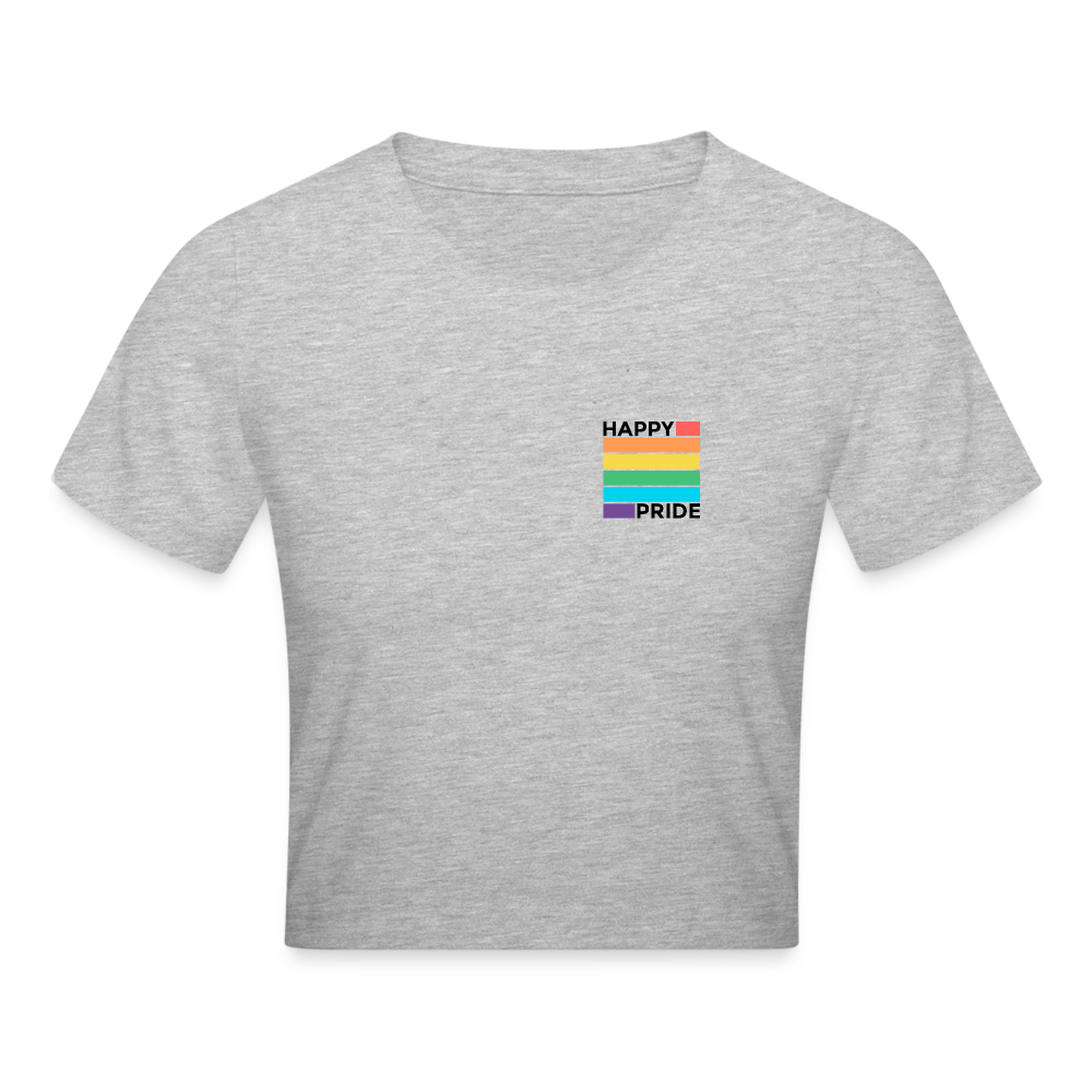 Happy Pride Badge Cropped T-Shirt - Grau meliert