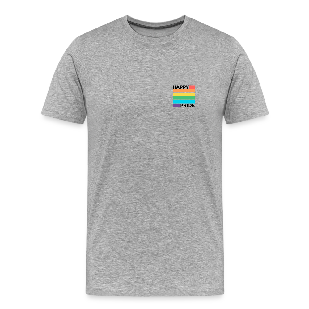 Happy Pride Badge "Männer" T-Shirt - Grau meliert