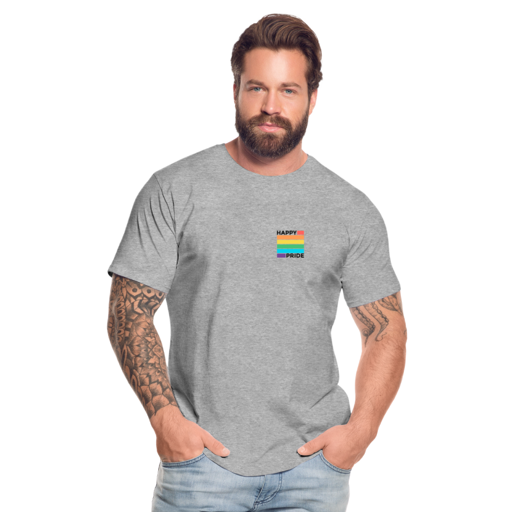 Happy Pride Badge "Männer" T-Shirt - Grau meliert